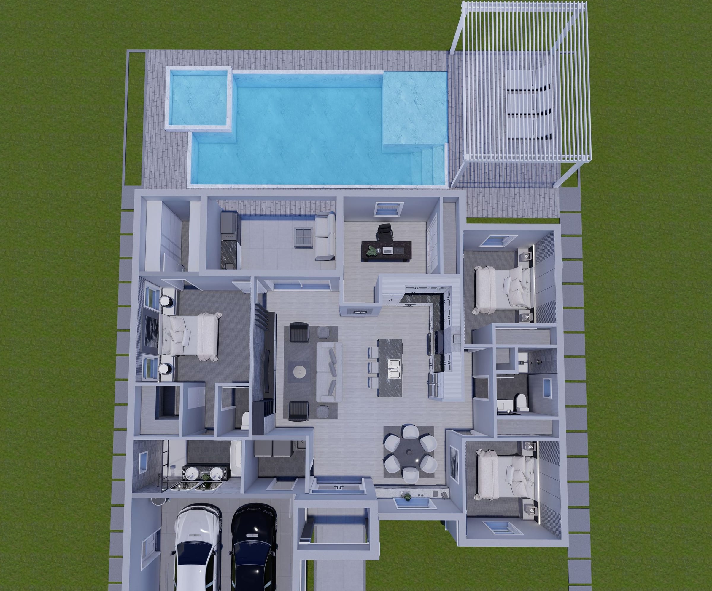 Cres M5 3D floor plan, top-down
