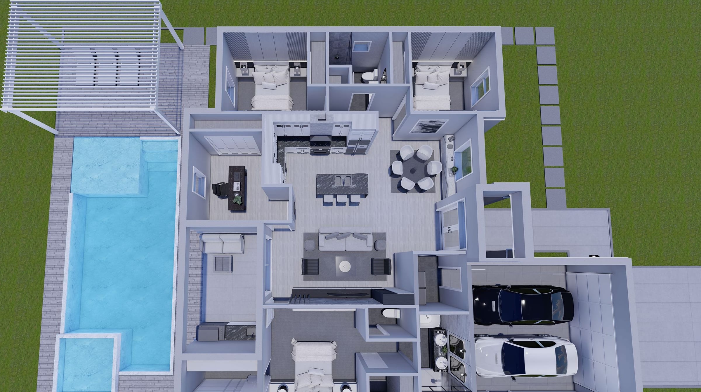 Cres M5 3D floor plan, side view