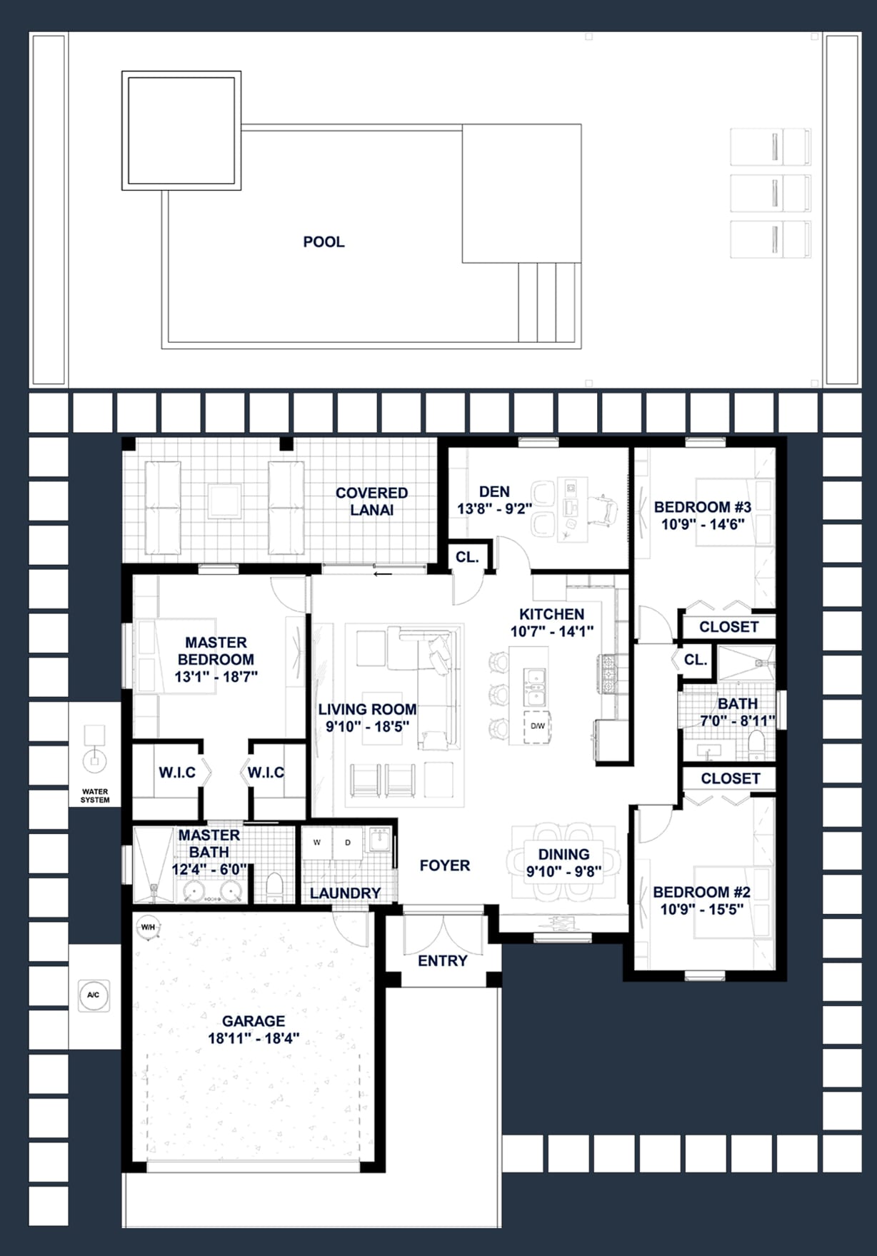 Cres M6 2D floor plan with dimensions