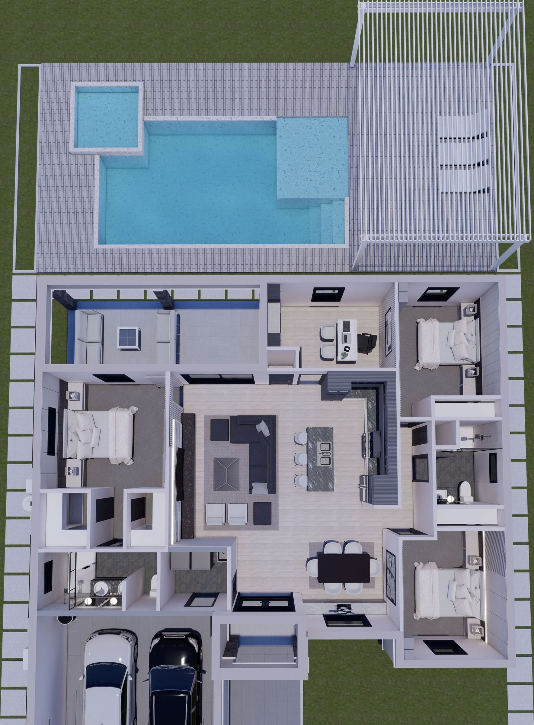 Cres M6 3D floor plan, top-down