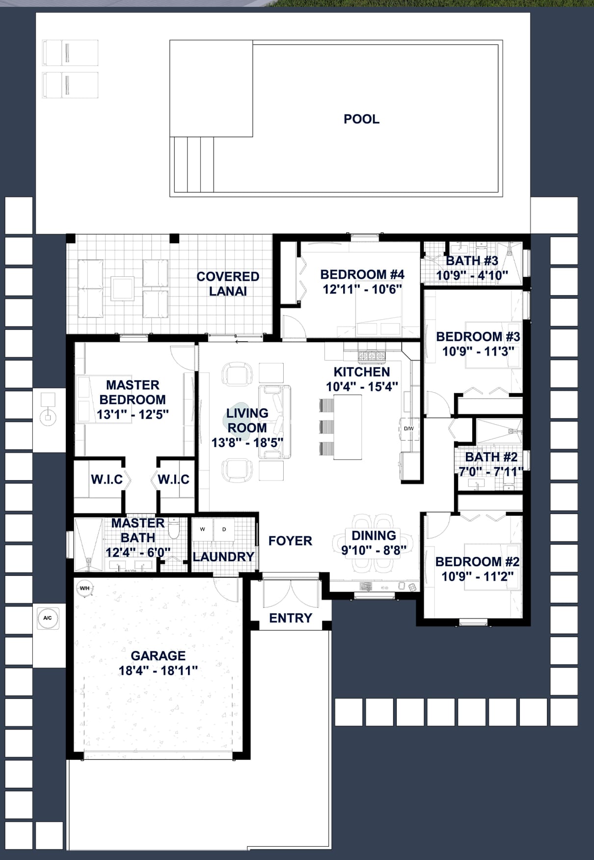 Cres M7 OP2 2D floor plan with dimensions