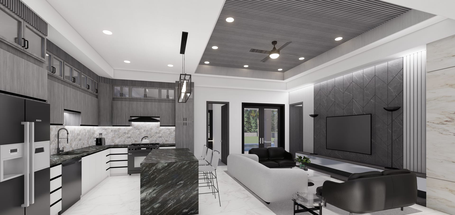 Cres M8 Side Garage living area, alternate view