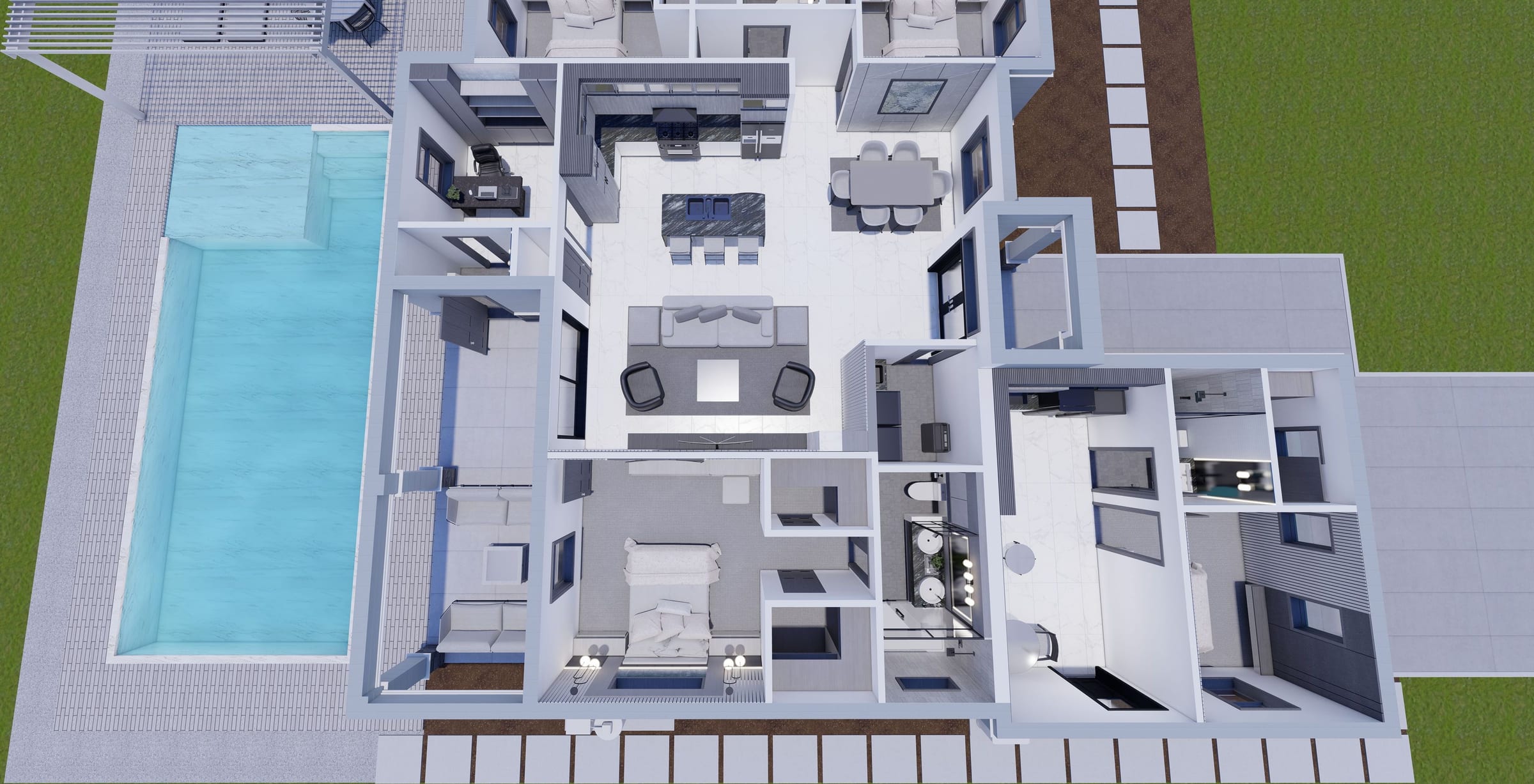 Cres M9 ADU 3D floor plan, side view