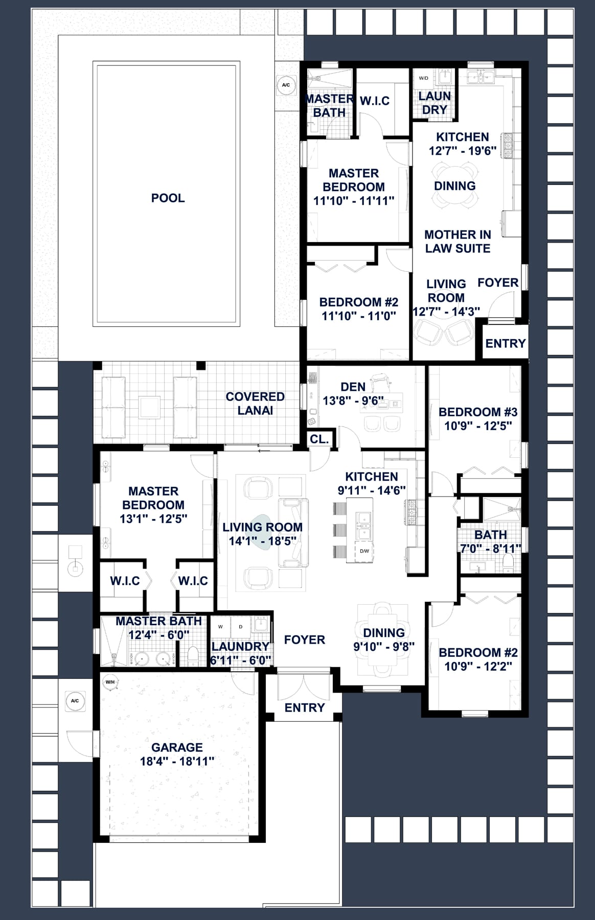 Creusa 2D floor plan with dimensions
