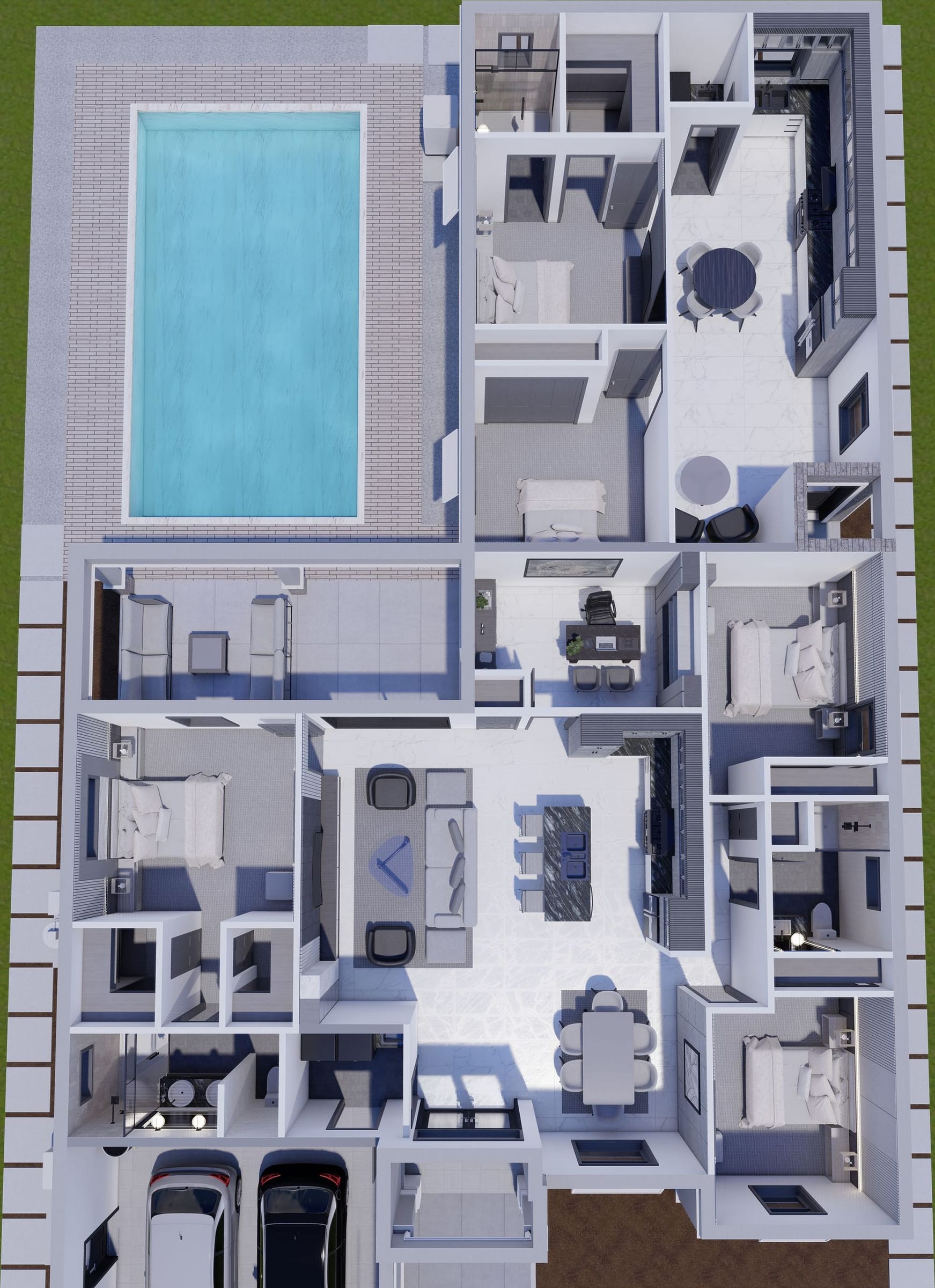 Creusa 3D floor plan, top-down