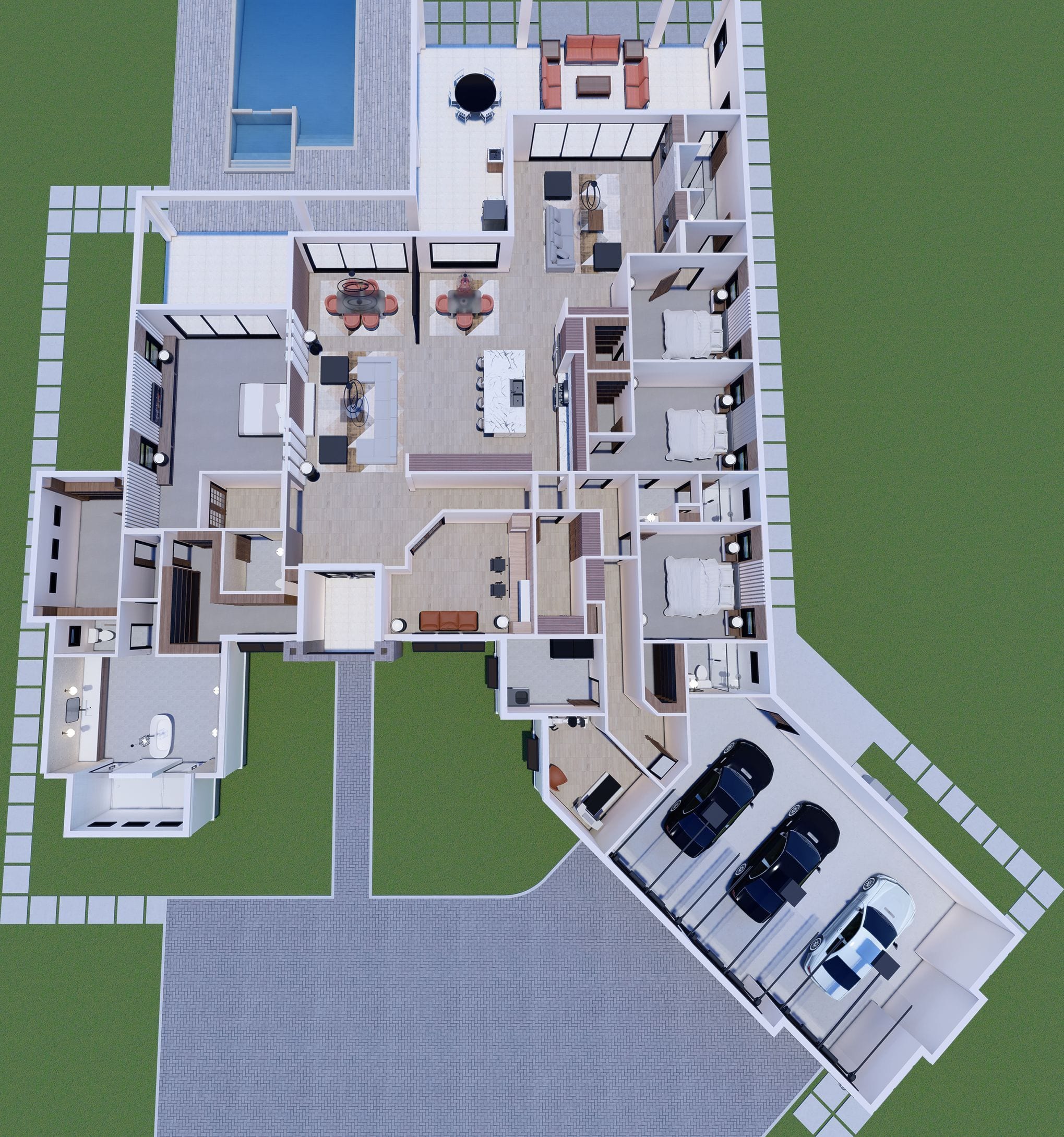 Crius 3D floor plan, top-down