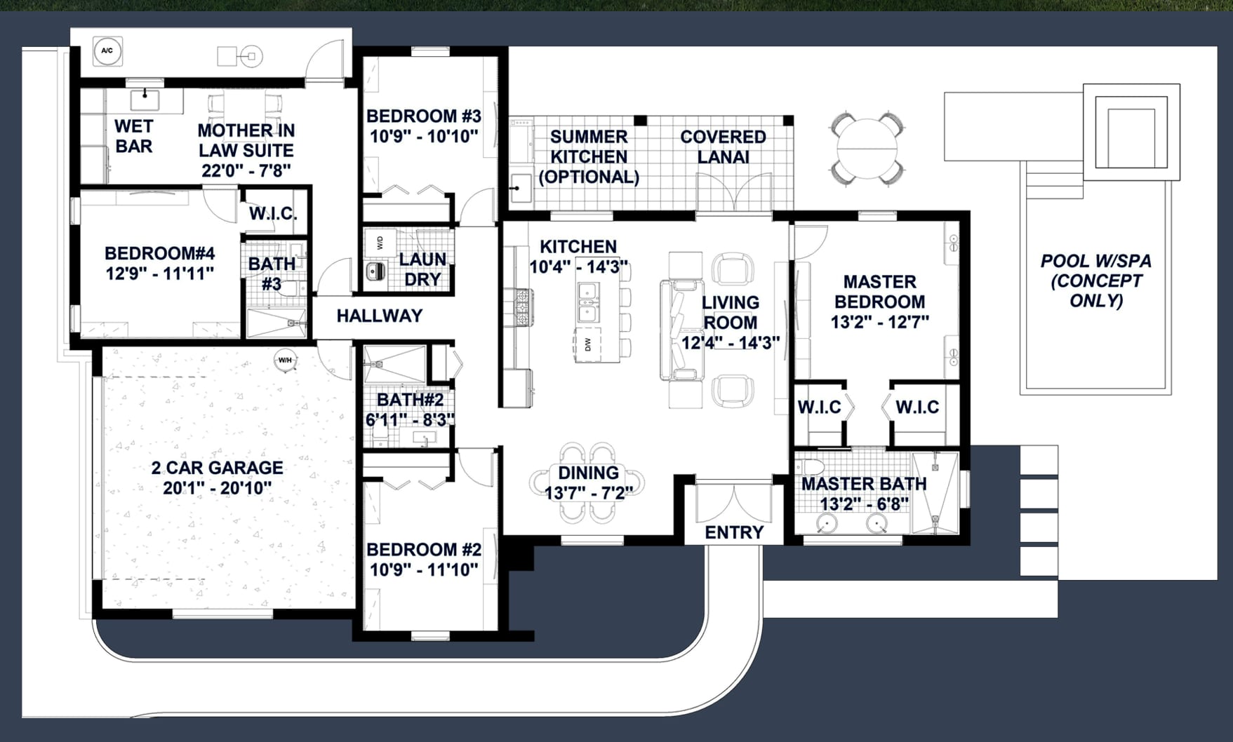 Cronus 2D floor plan with dimensions