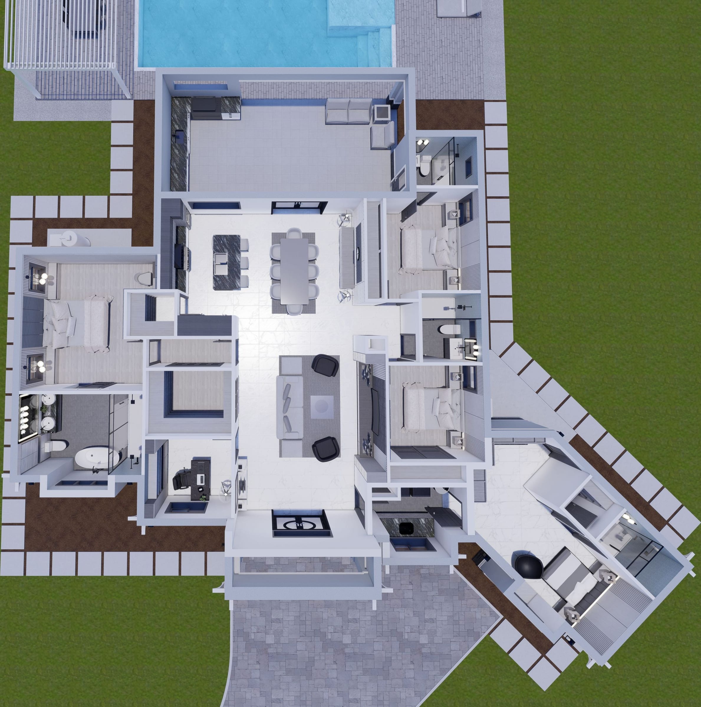 Danaides M2 3D floor plan, top-down