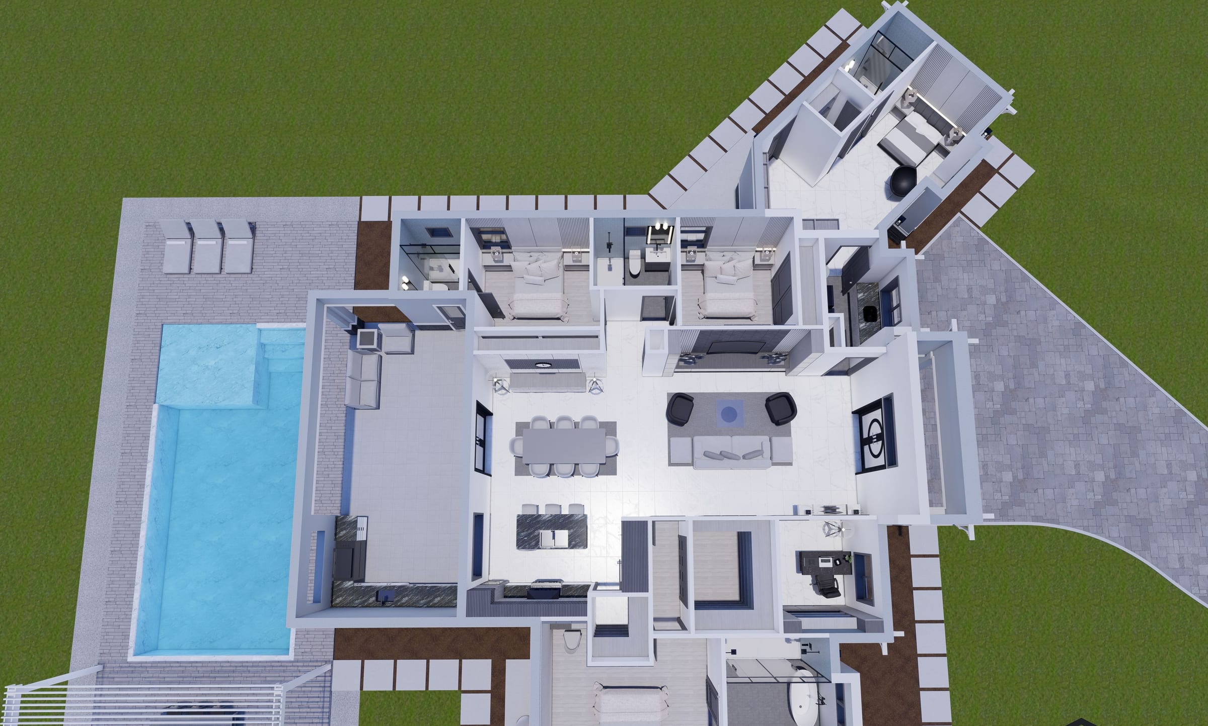 Danaides M2 3D floor plan, side view