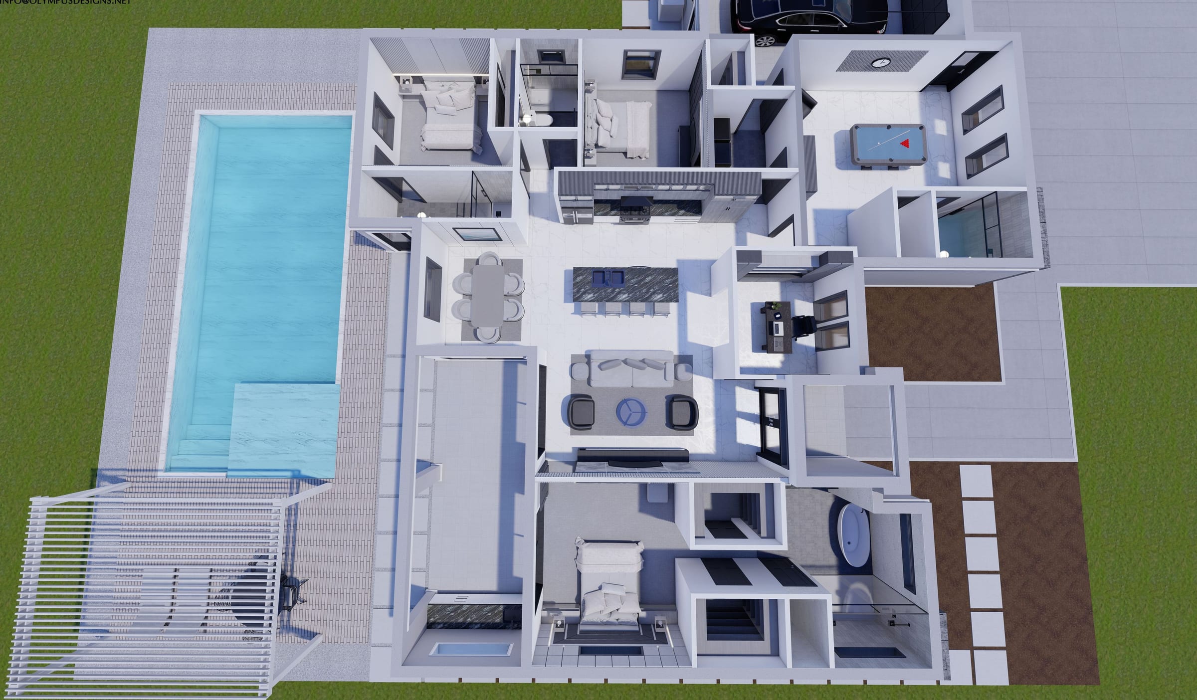 Deimos 3D floor plan, side view