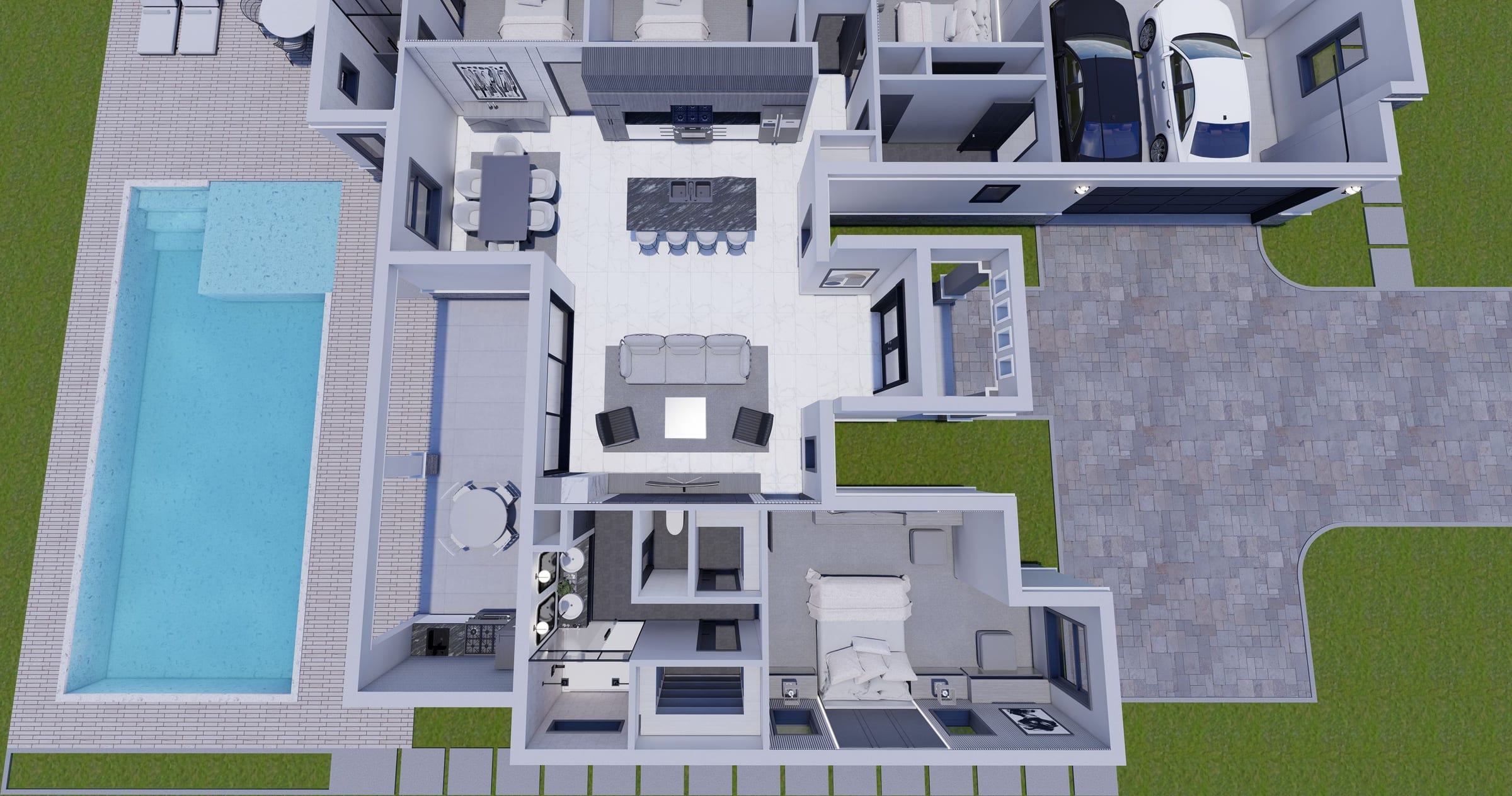 Dryades M2 3D floor plan, side view