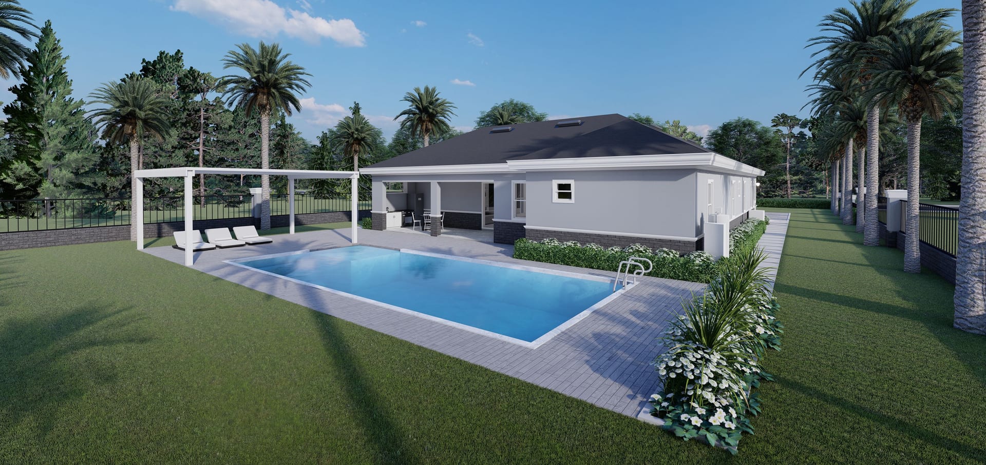 Dryades No Garage rear facade