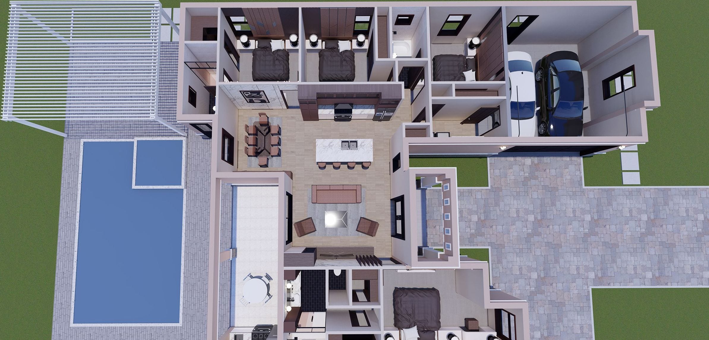 Dryades OP2 3D floor plan, side view