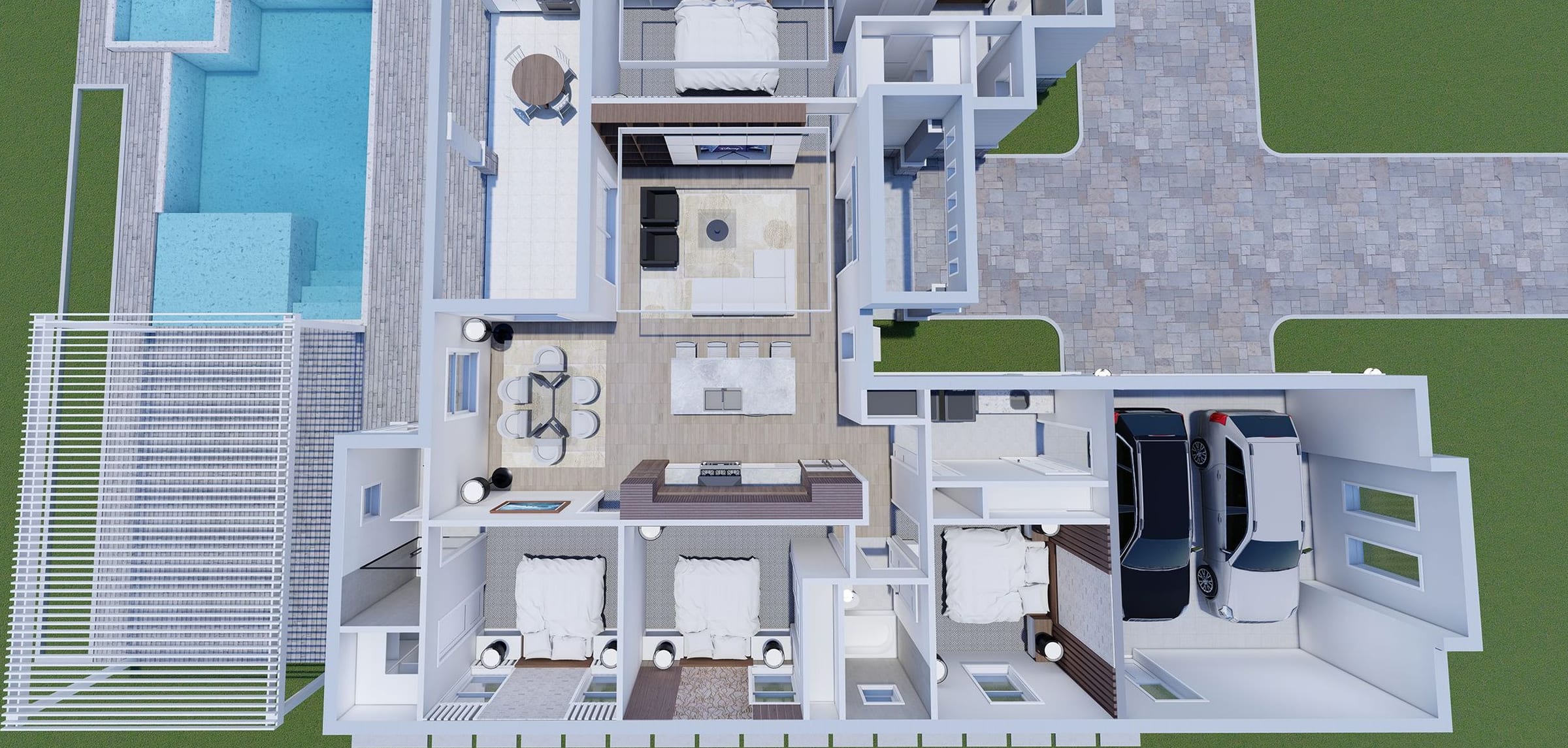 Dryades 3D floor plan, side view