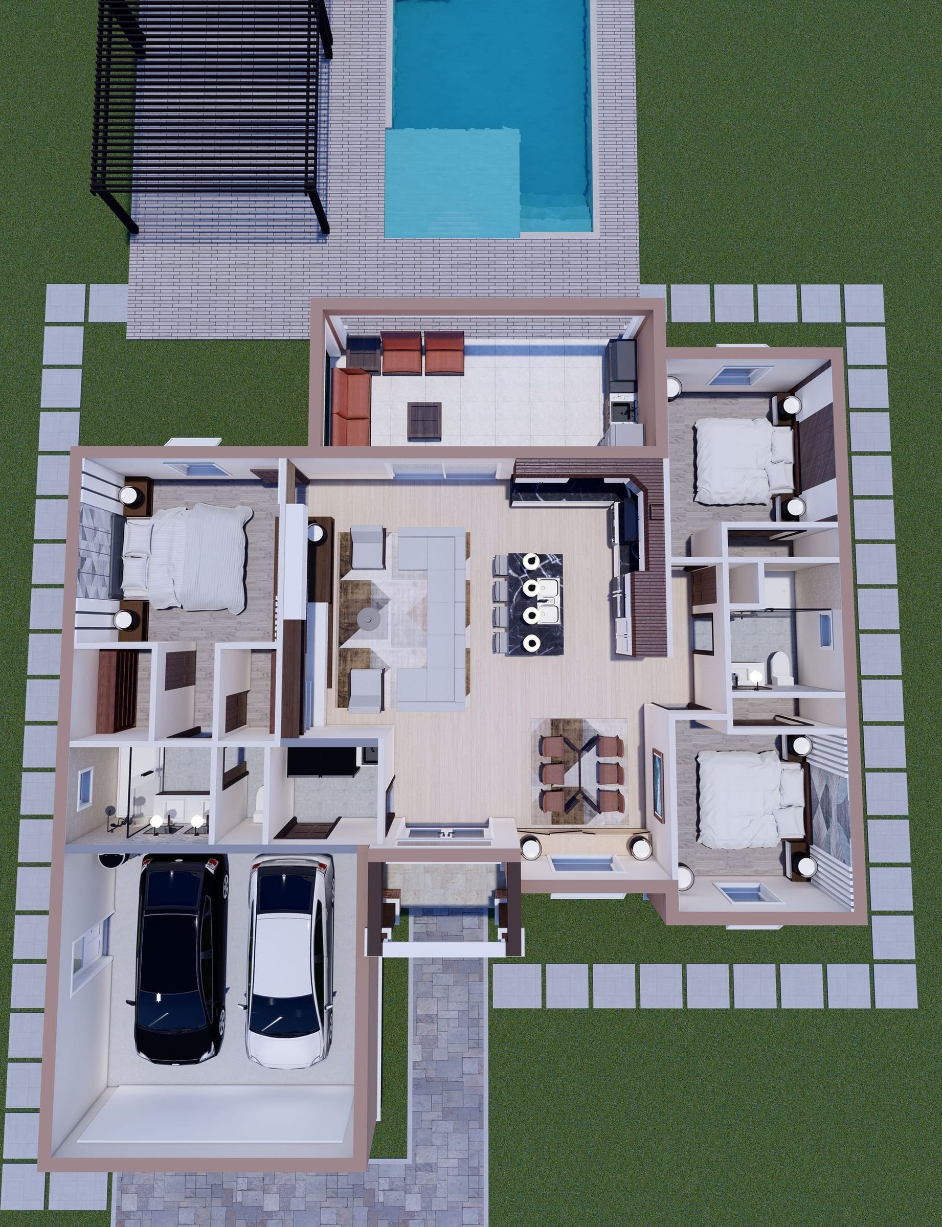 Dysis 3D floor plan, top-down