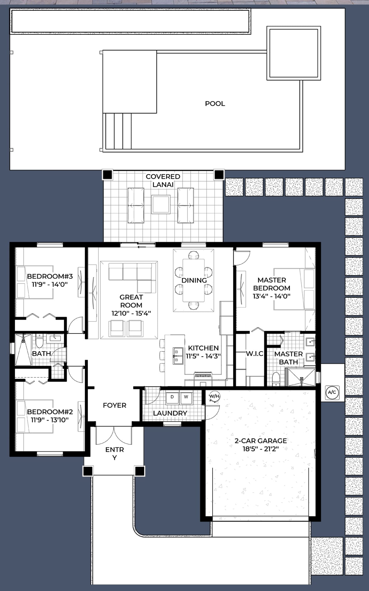 Eiar 2D floor plan with dimensions