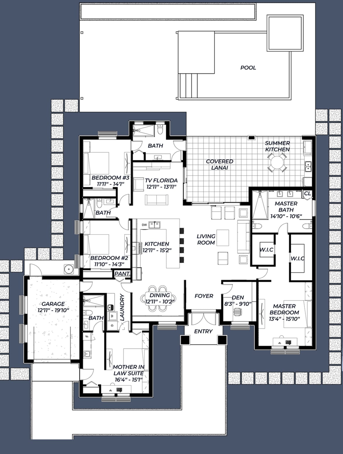 Elete 2D floor plan with dimensions