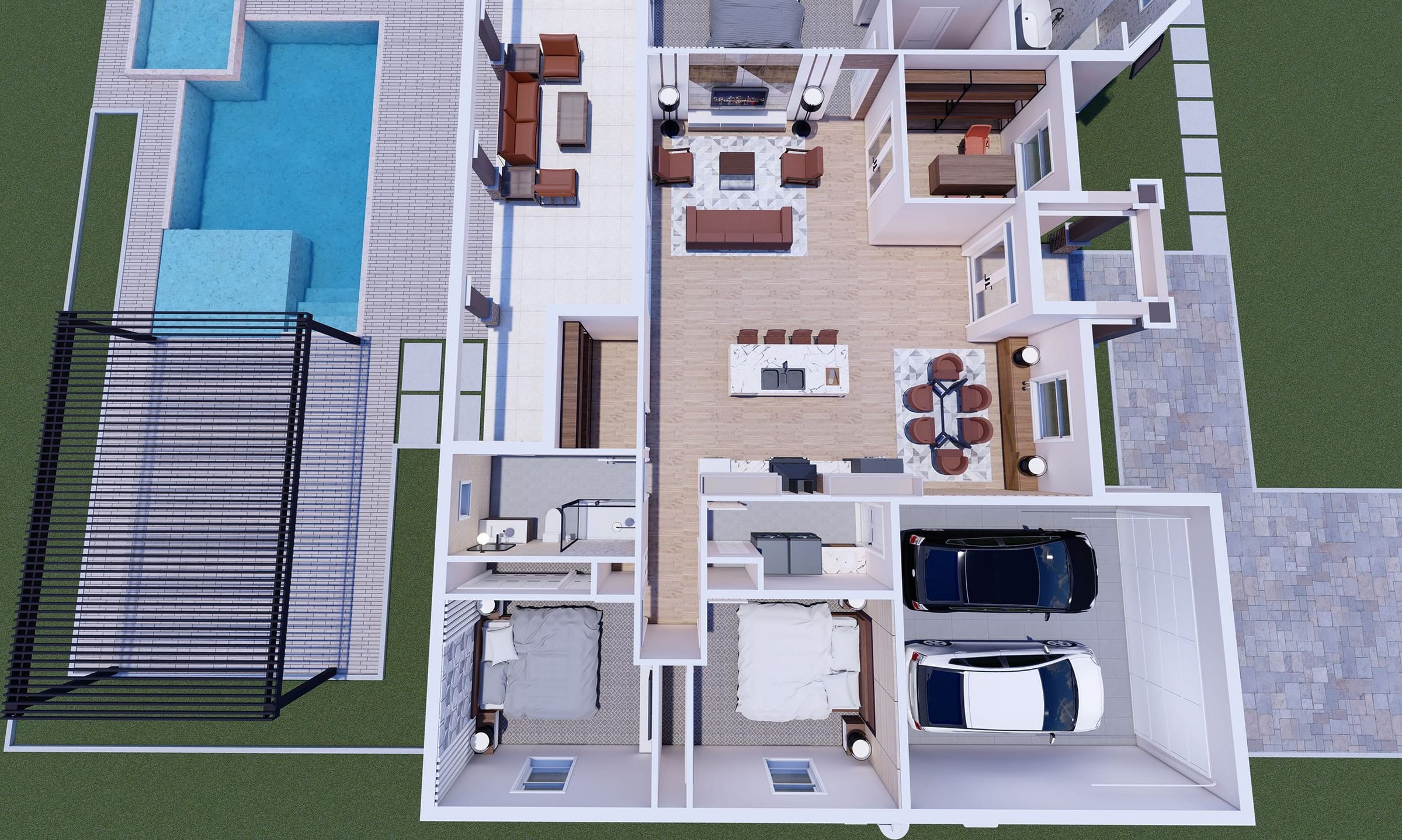 Eleus 3D floor plan, side view