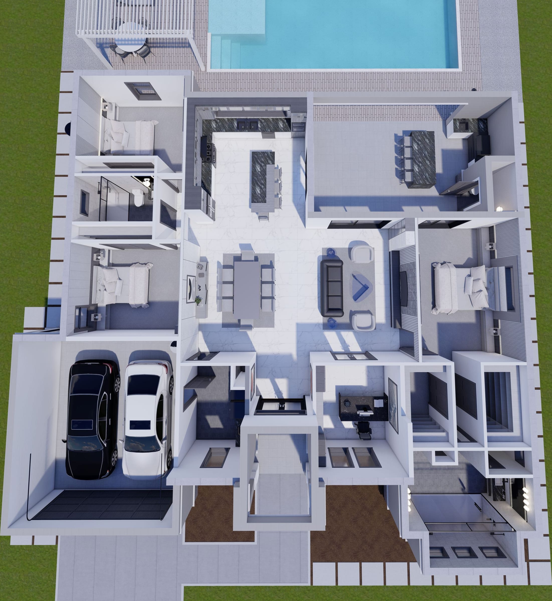 Eleusis M1 3D floor plan, top-down