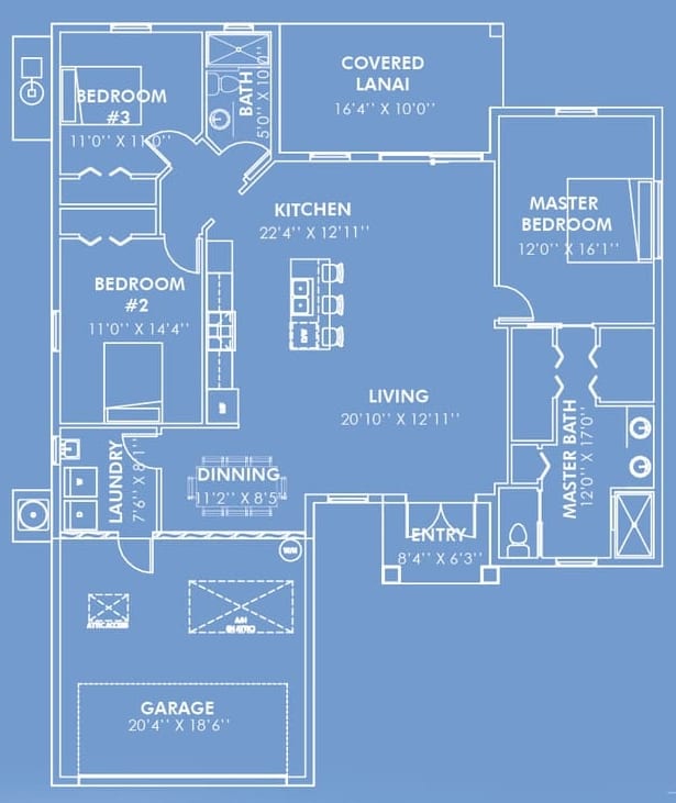 Eos 2D floor plan with dimensions