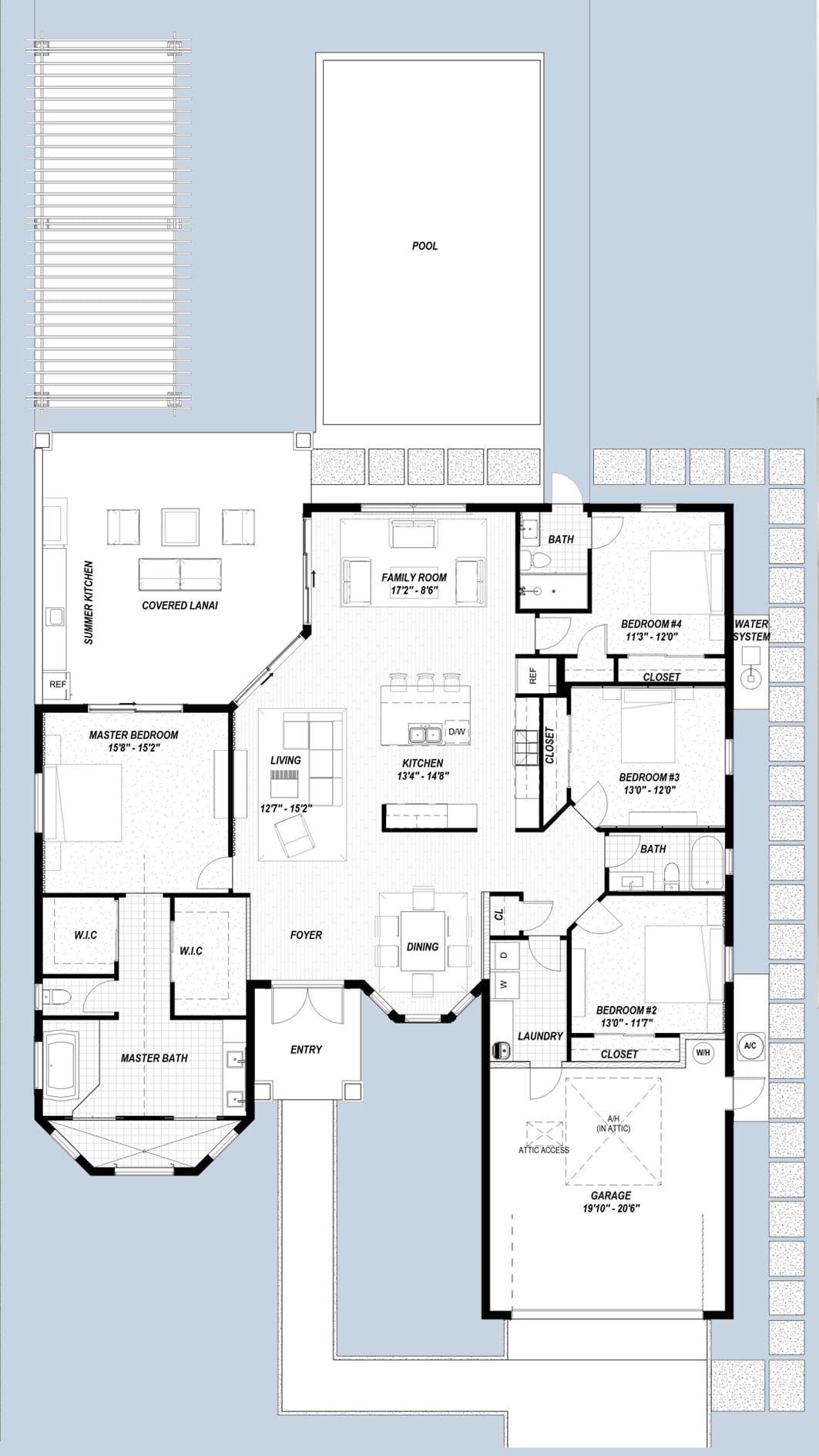 Eris 2D floor plan with dimensions