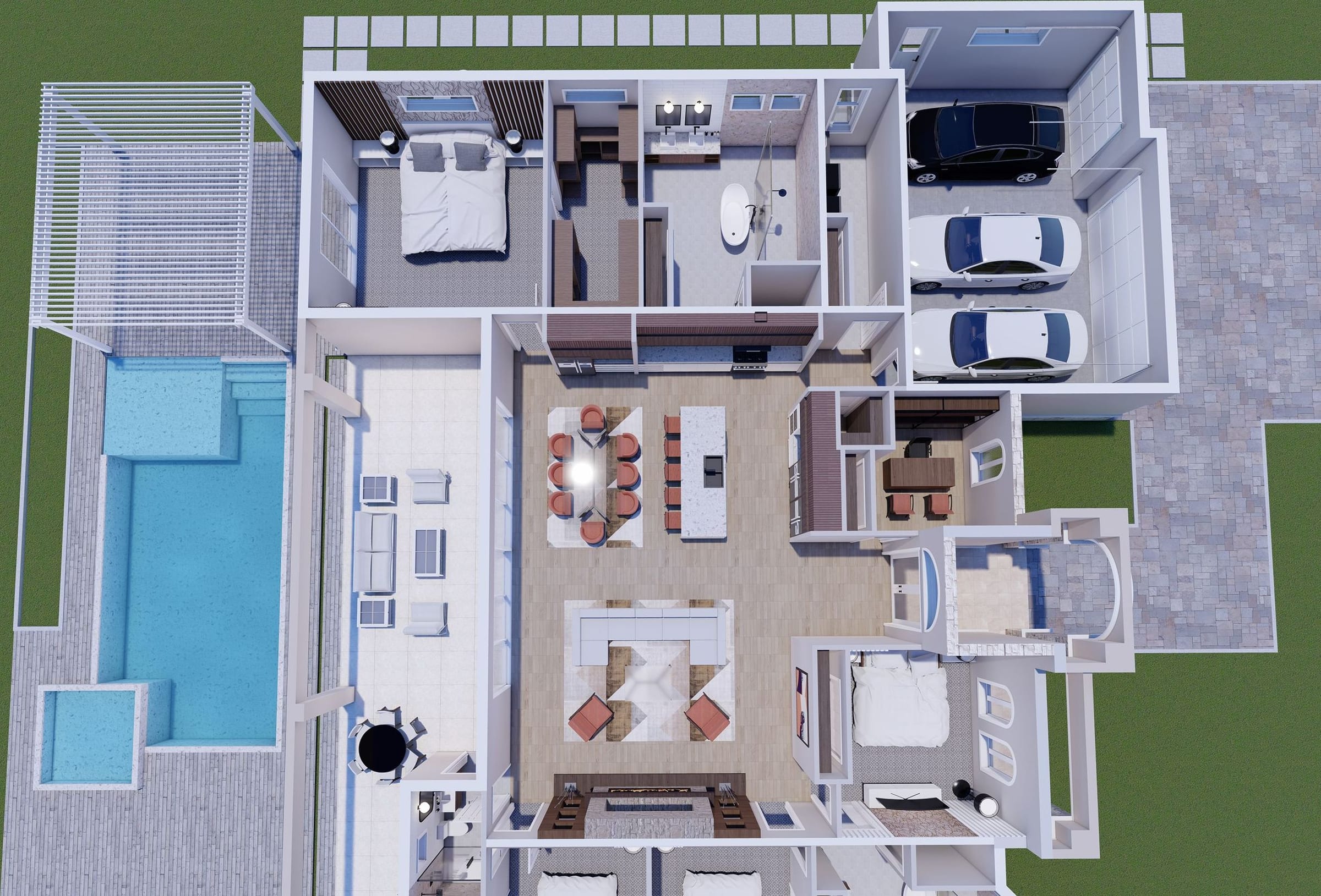 Erotes M1 3D floor plan, side view