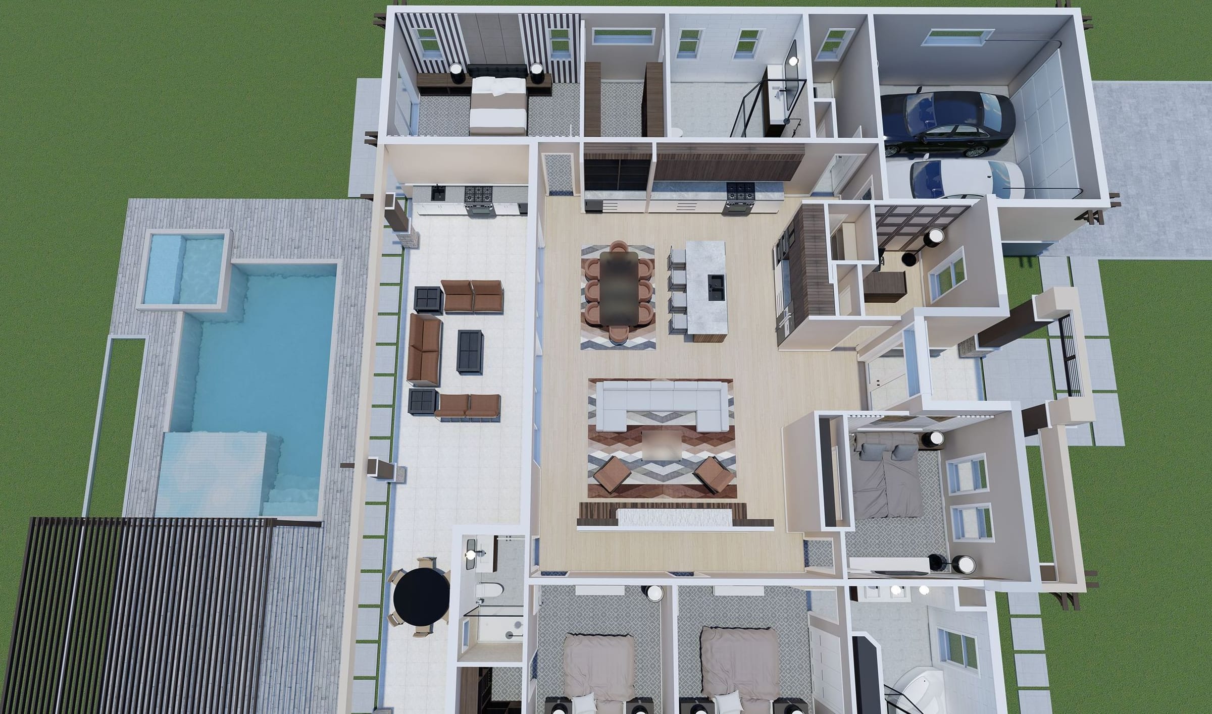 Erotes 3D floor plan, side view