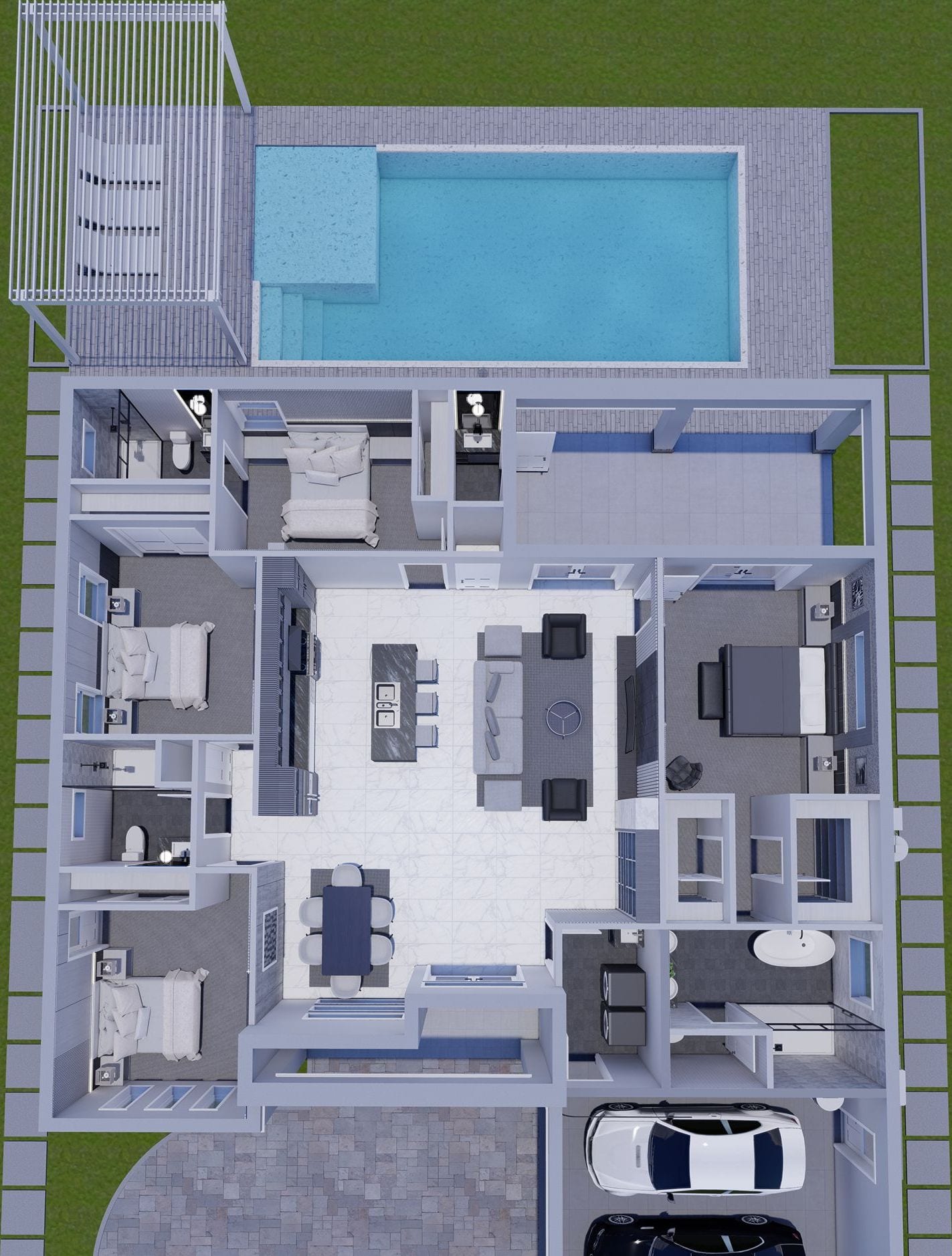 Eucleia 3D floor plan, top-down