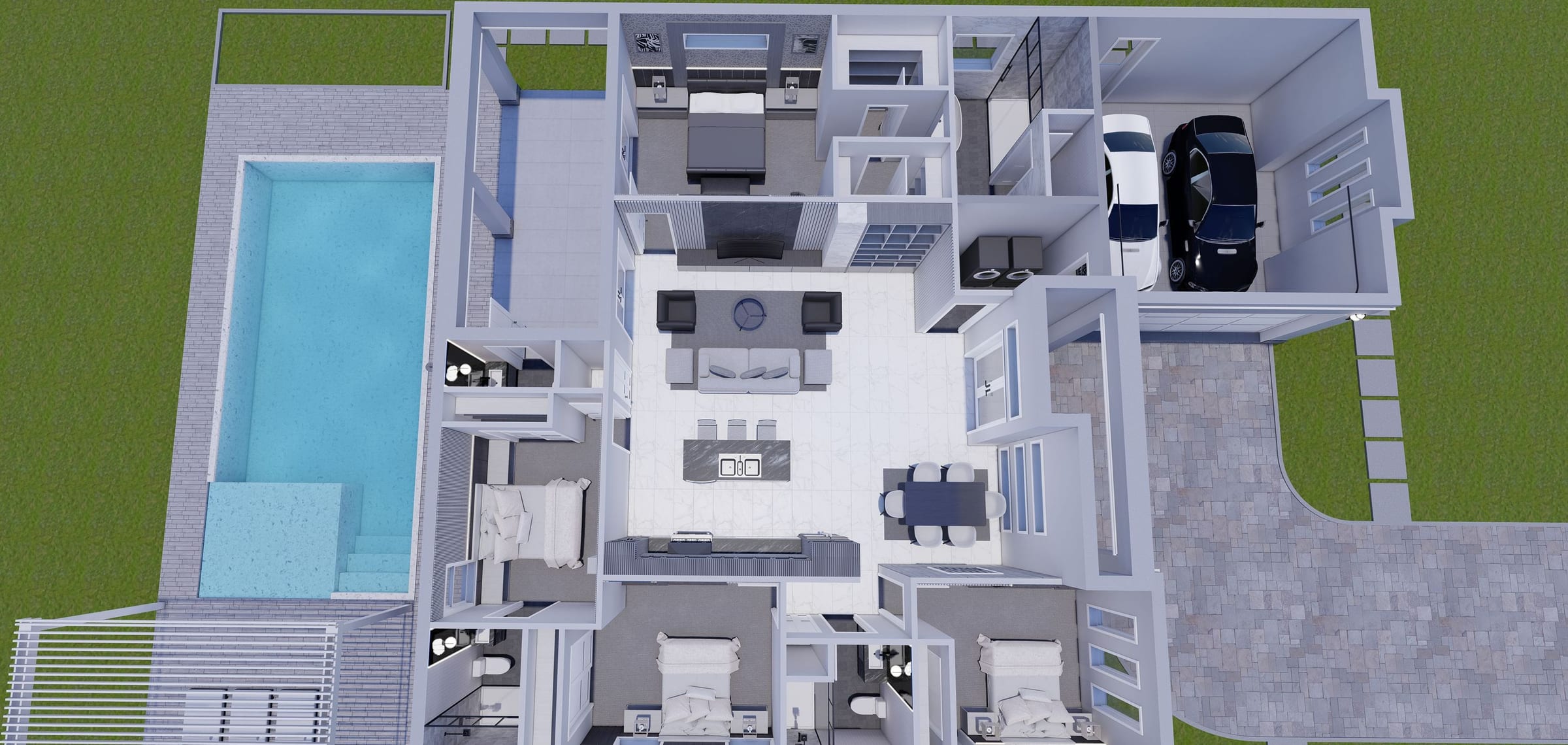 Eucleia 3D floor plan, side view