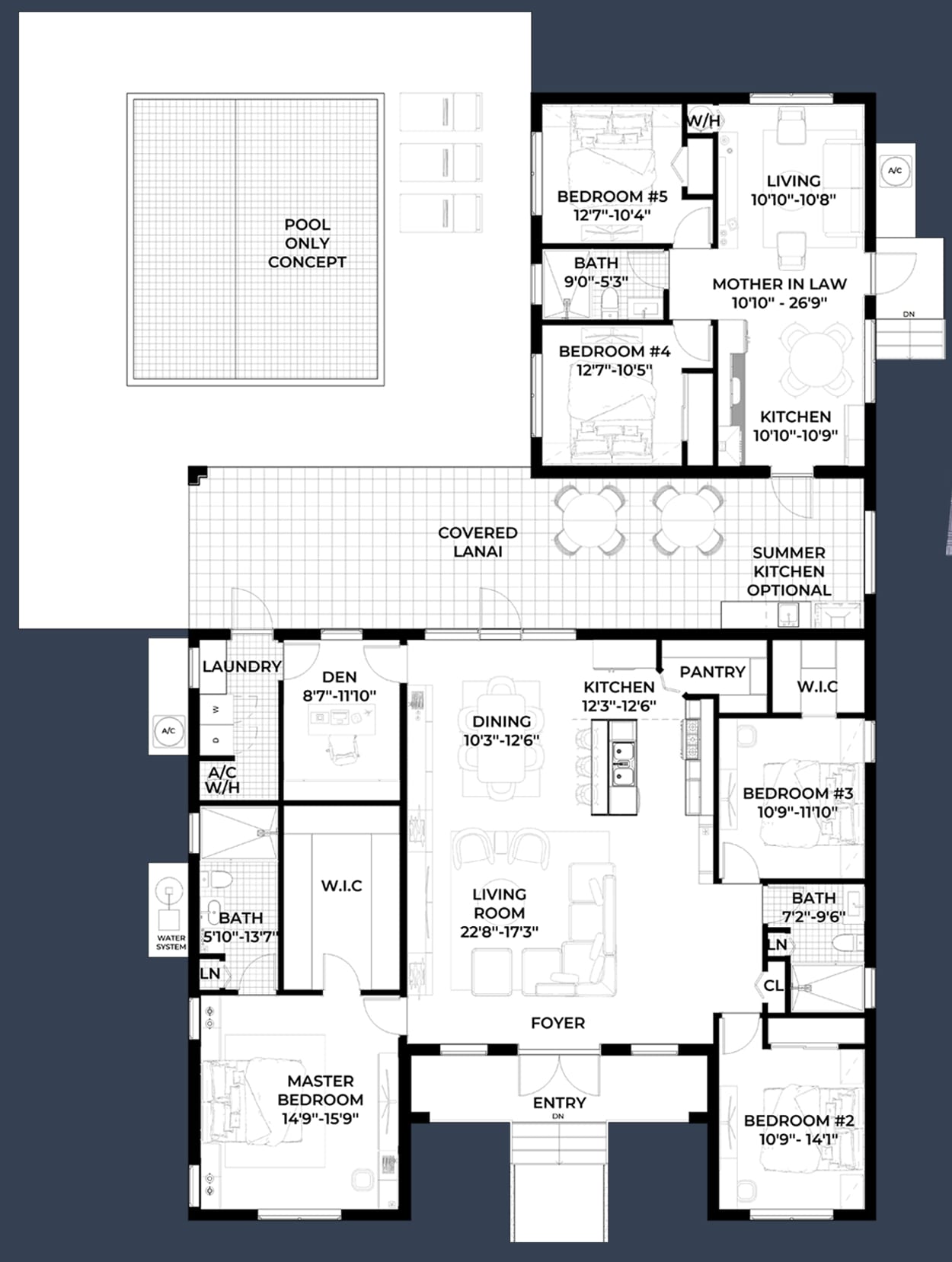 Euporie 2D floor plan with dimensions