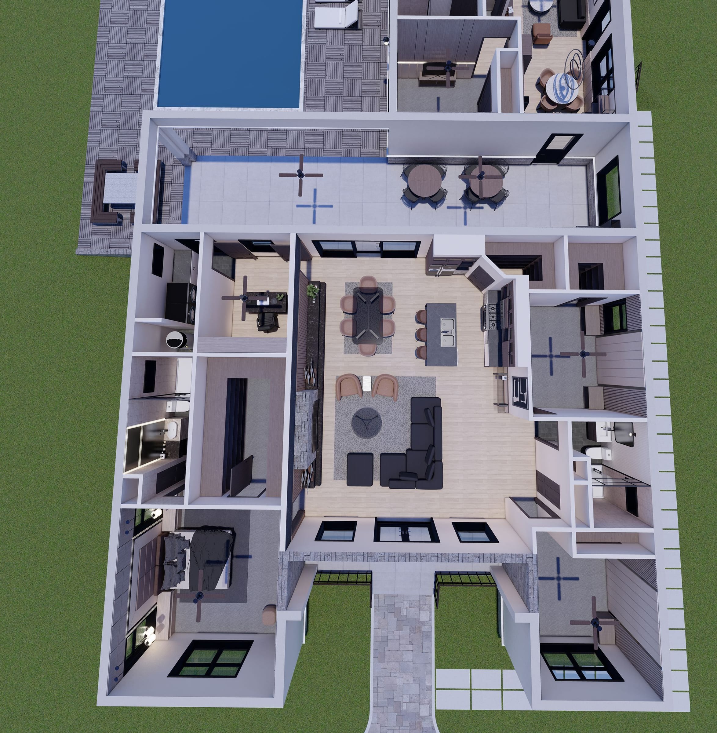 Euporie 3D floor plan, top-down