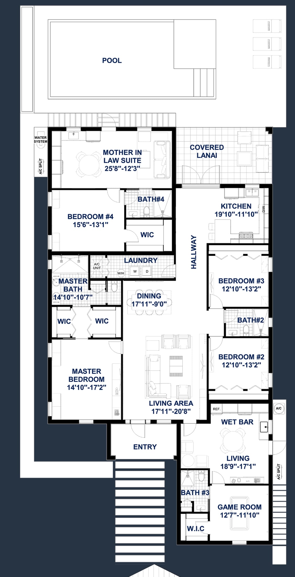 Euterpe 2D floor plan with dimensions