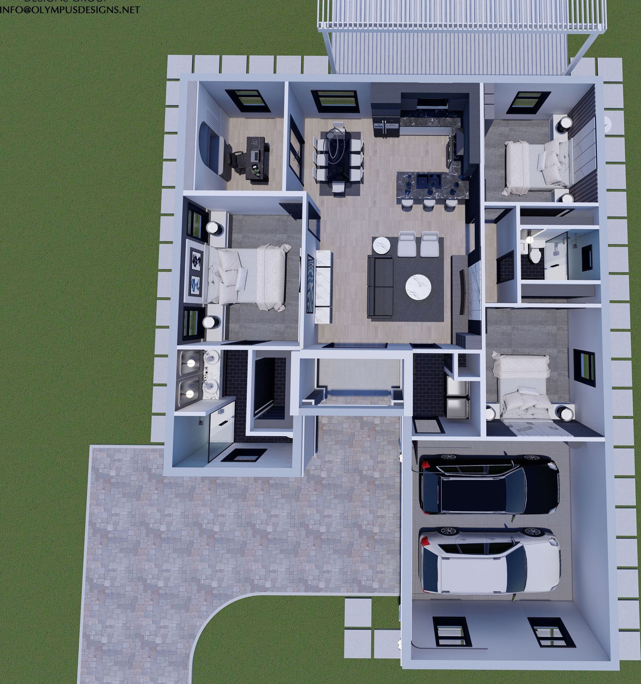 Gaia M1 3D floor plan, top-down