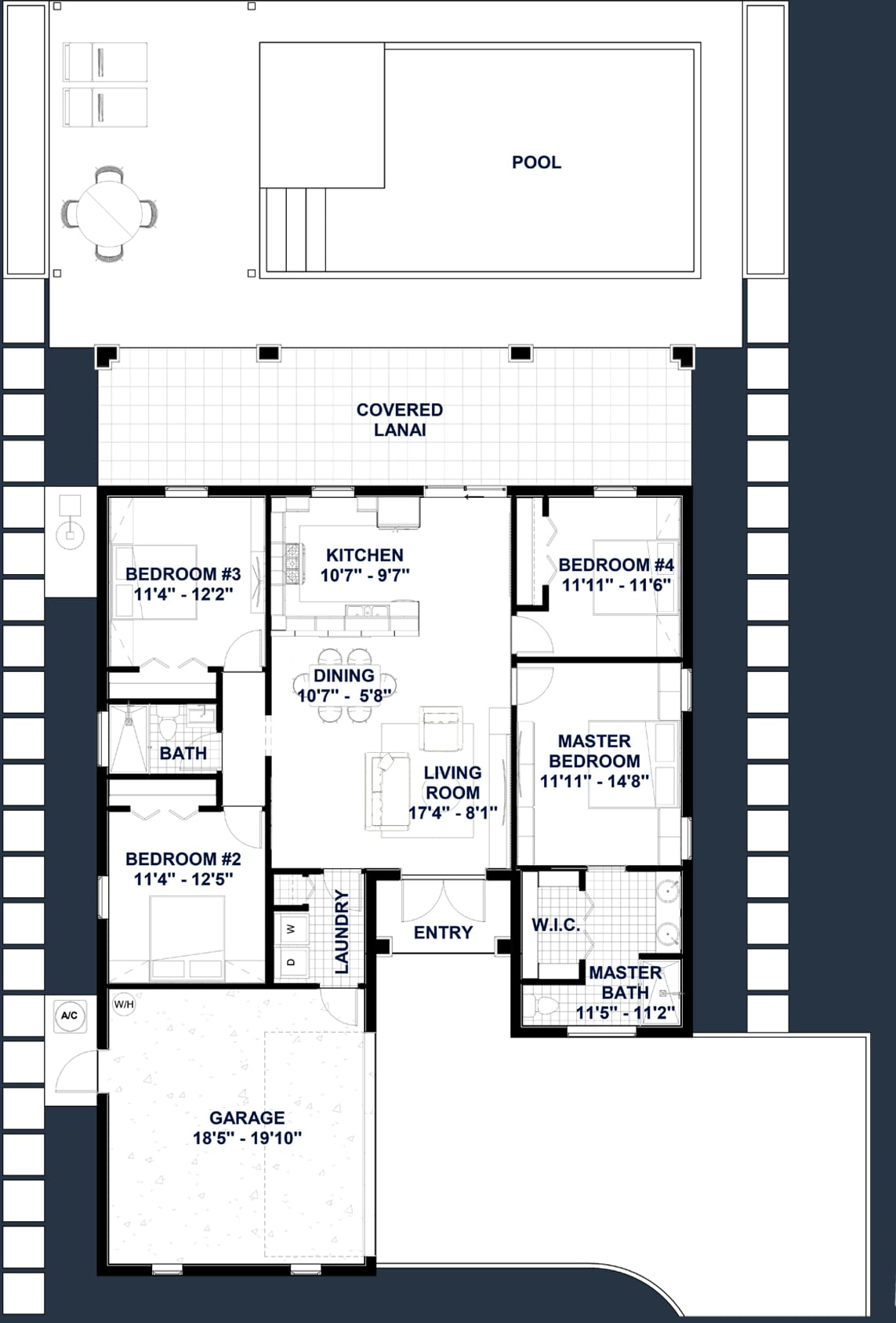 Gaia M2 2D floor plan with dimensions