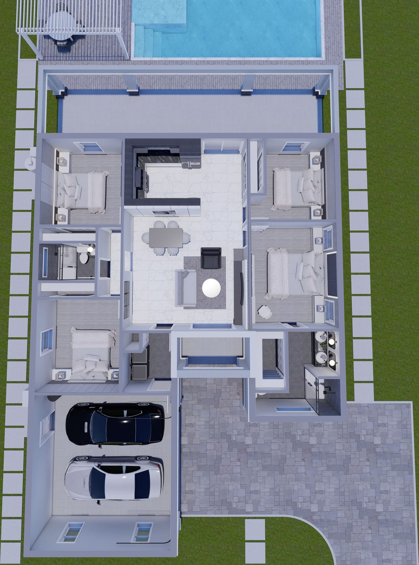 Gaia M2 3D floor plan, top-down