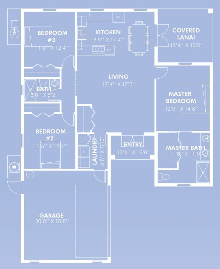 Gaia 2D floor plan with dimensions