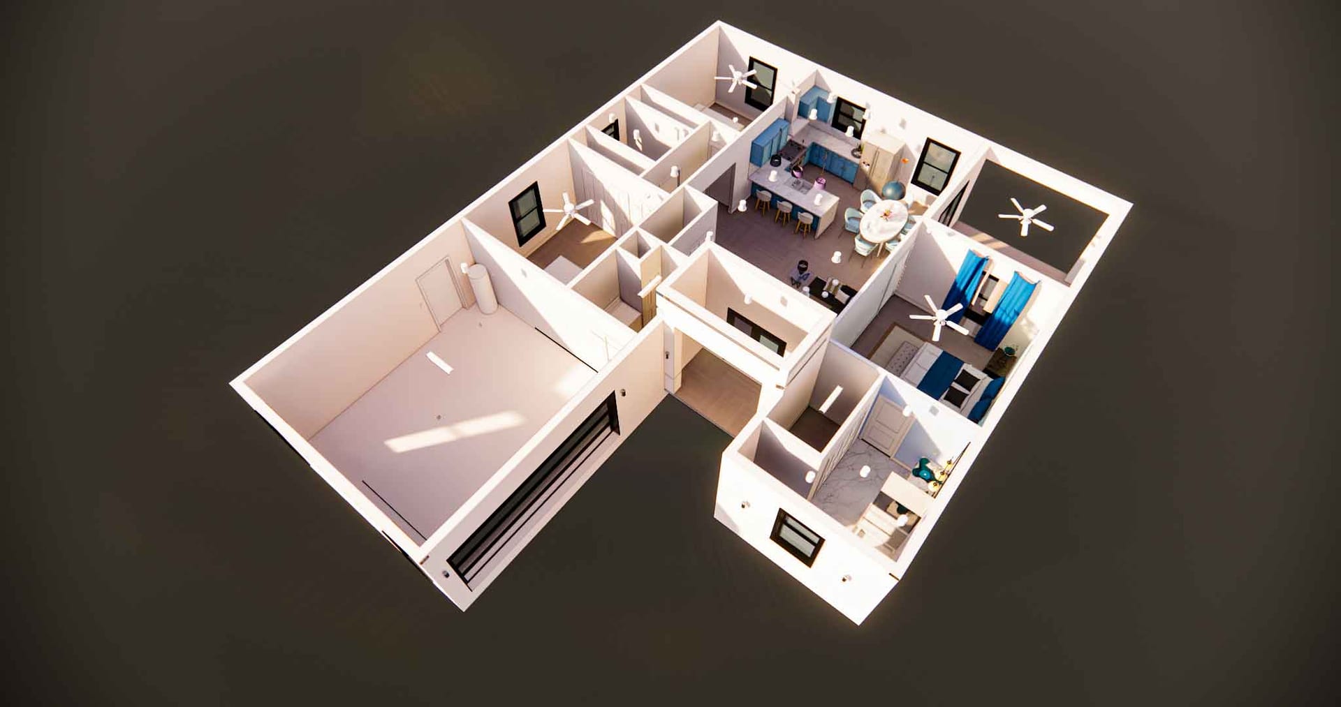 Gaia 3D floor plan, top-down