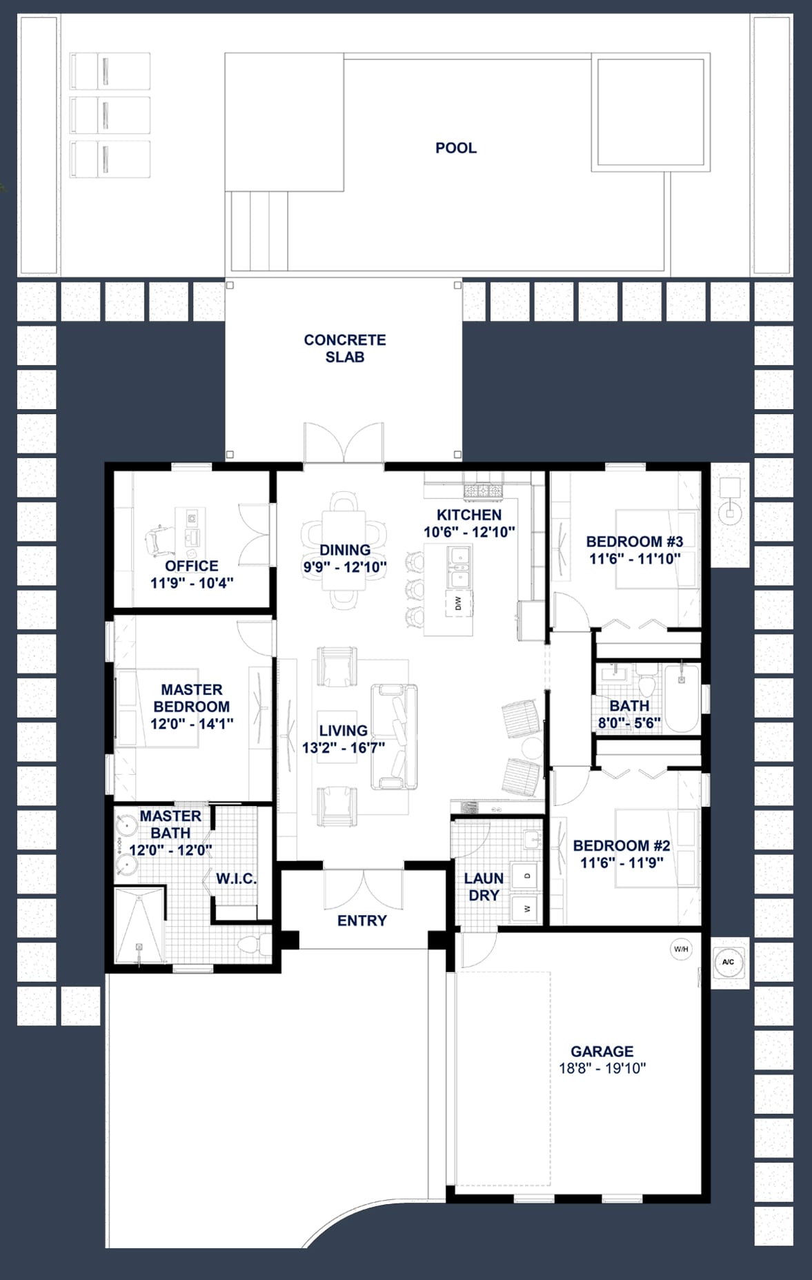 Galene OP2 (No Lanai) 2D floor plan with dimensions