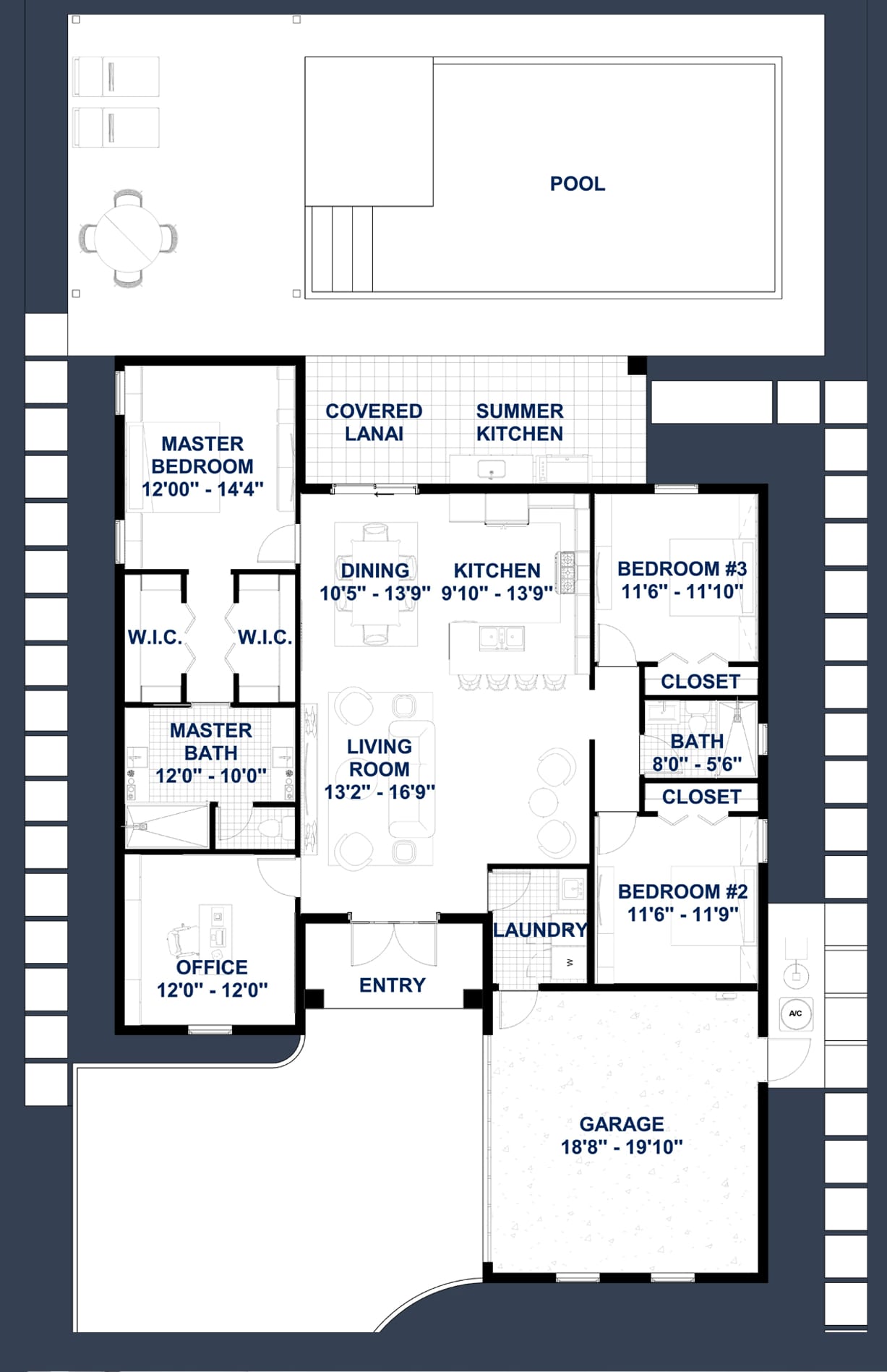 Galene OP3 2D floor plan with dimensions