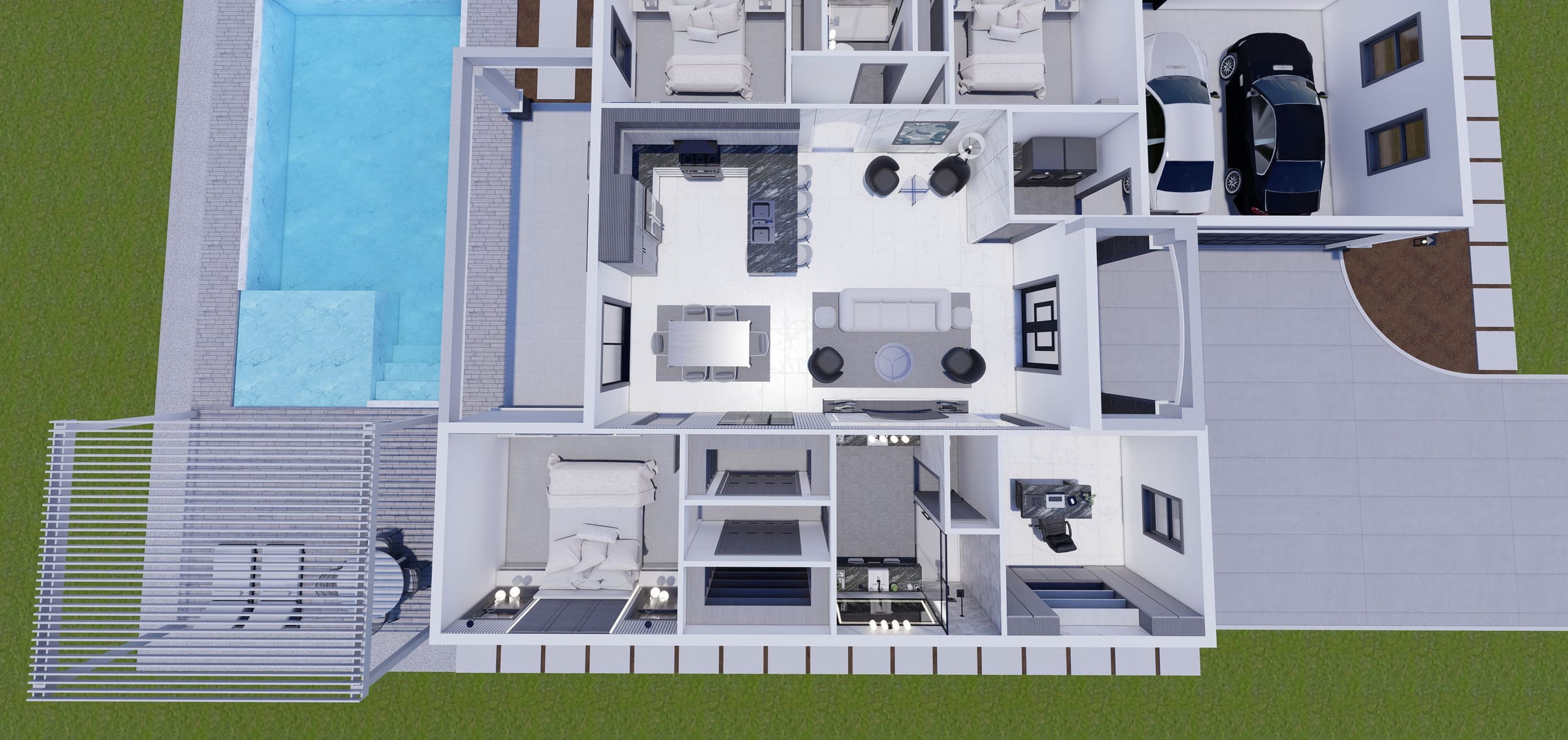 Galene OP3 3D floor plan, side view
