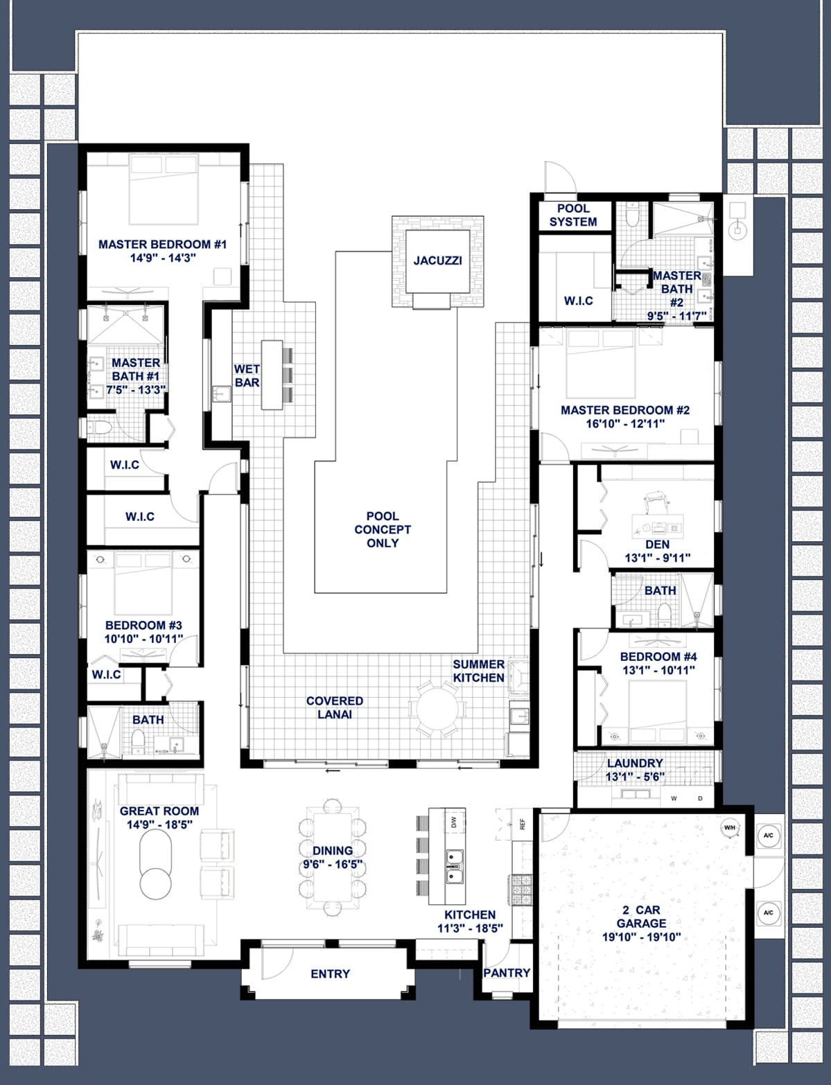 Ganymede 2D floor plan with dimensions