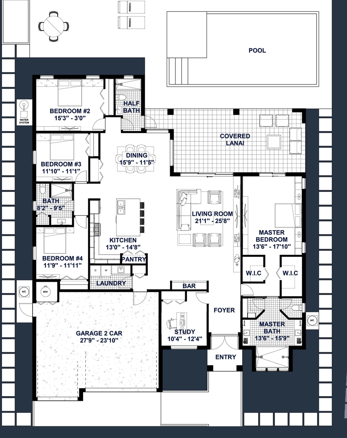 Gelanor 2D floor plan with dimensions