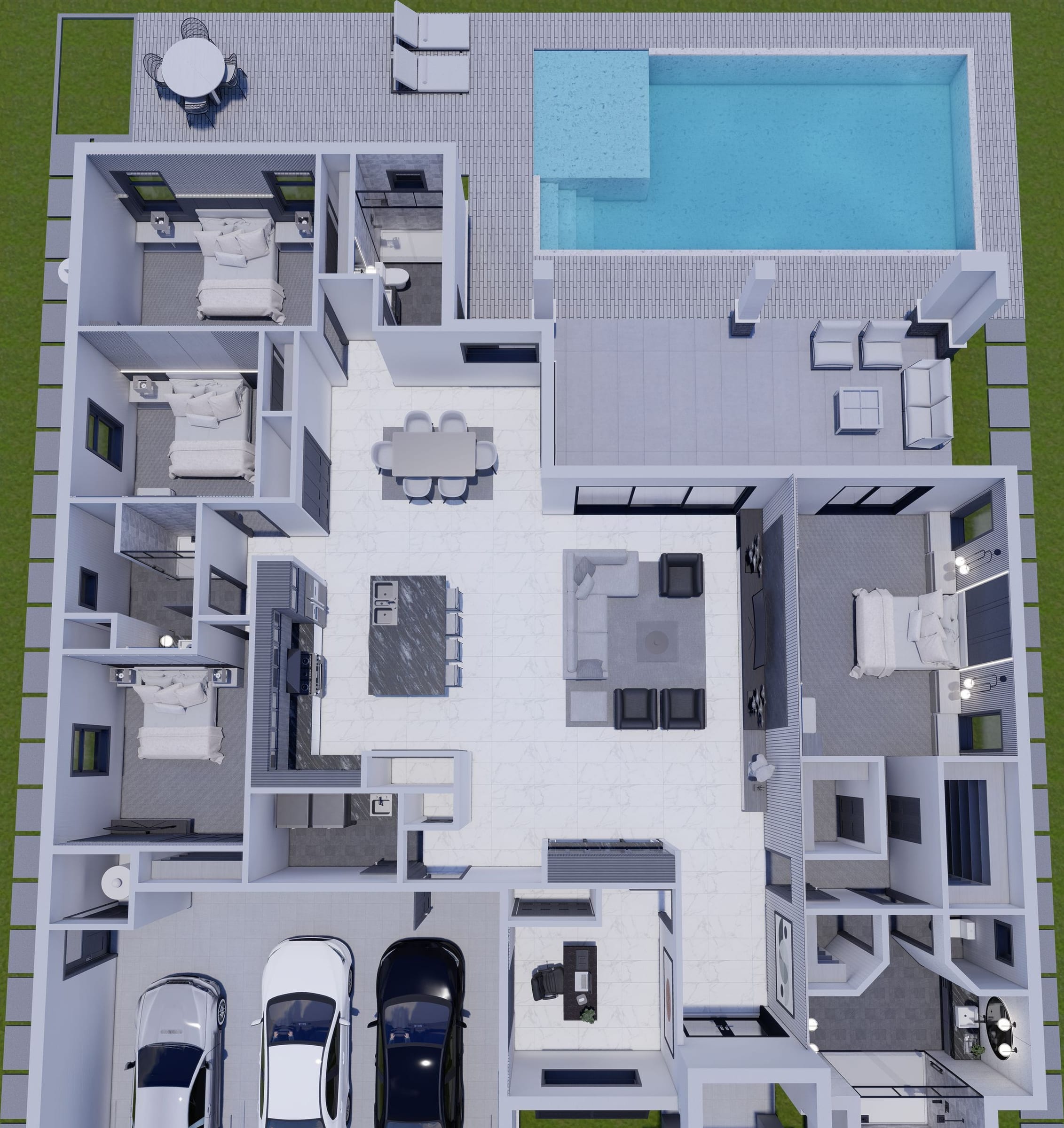 Gelanor 3D floor plan, top-down