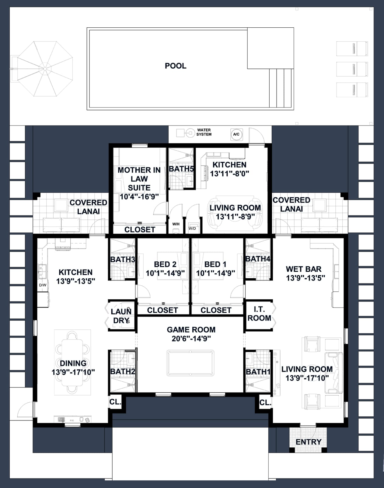 Glaucus 2D floor plan with dimensions