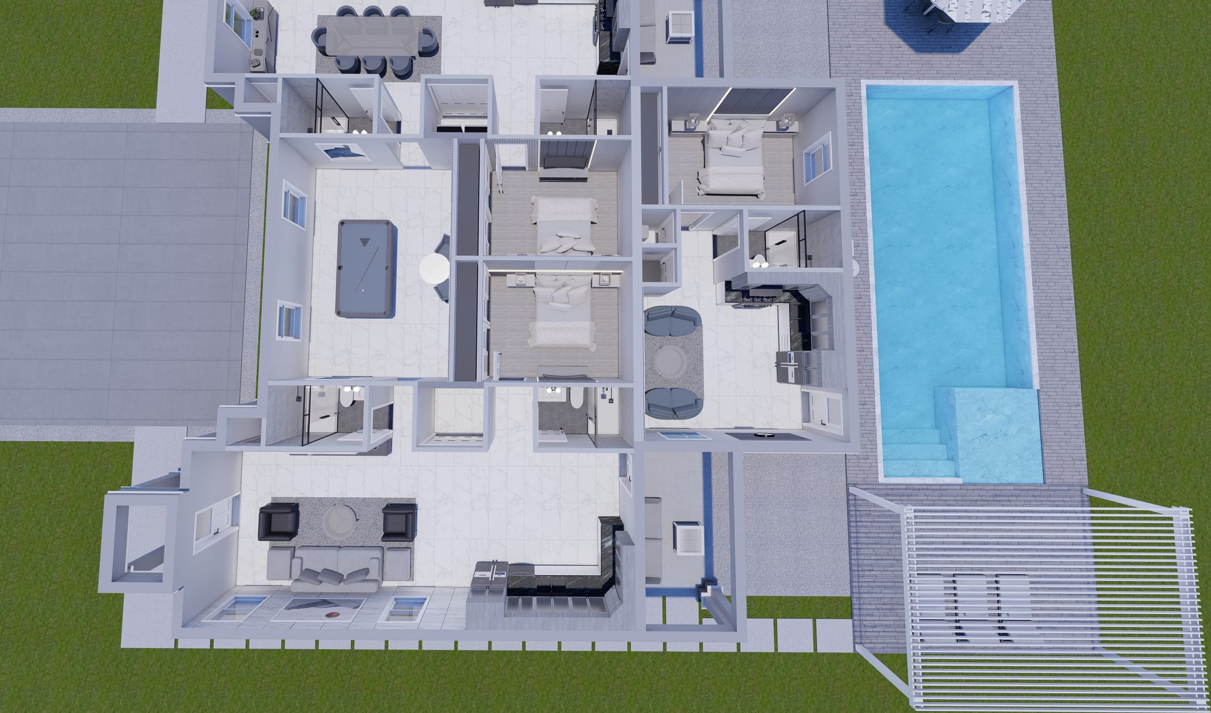 Glaucus 3D floor plan, side view
