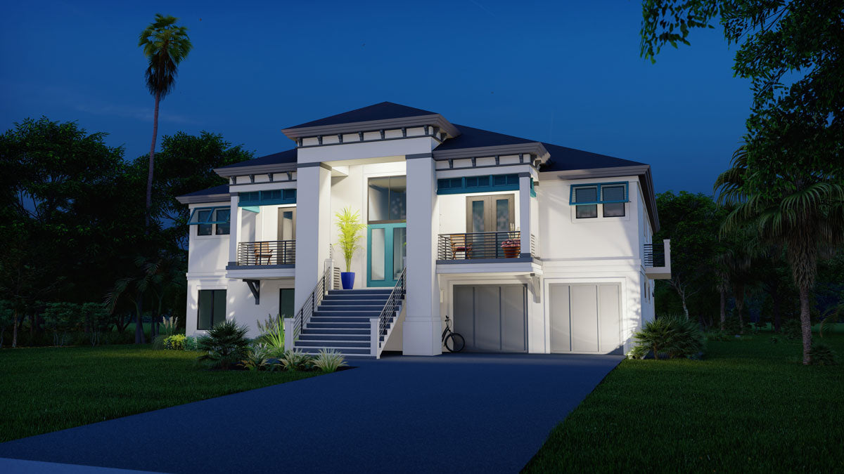 Haven front exterior at dusk