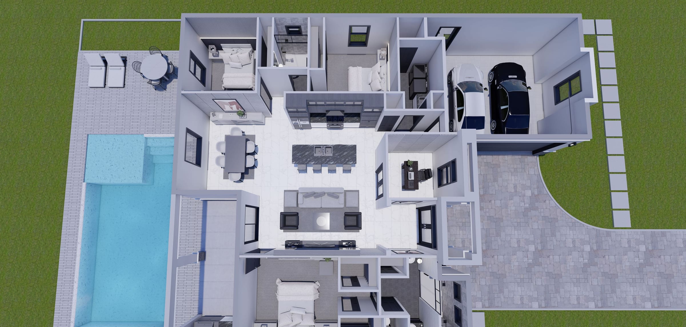 Hebe M1 (Extended Dining) 3D floor plan, side view