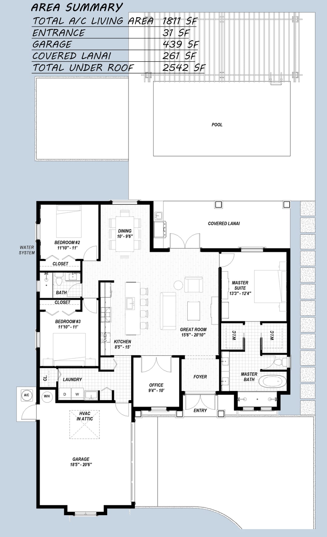 Hebe 2D floor plan with dimensions