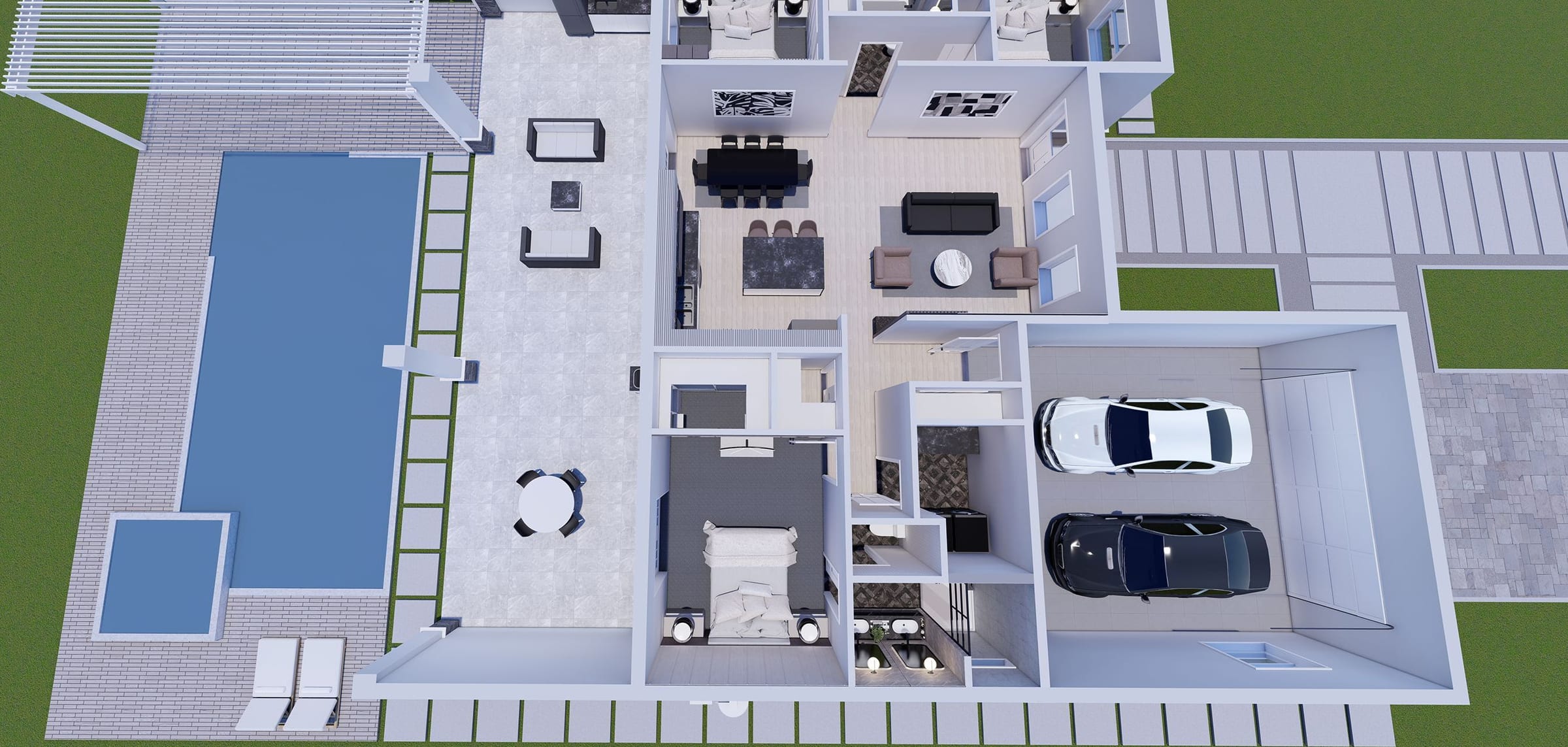 Hedone 3D floor plan, side view