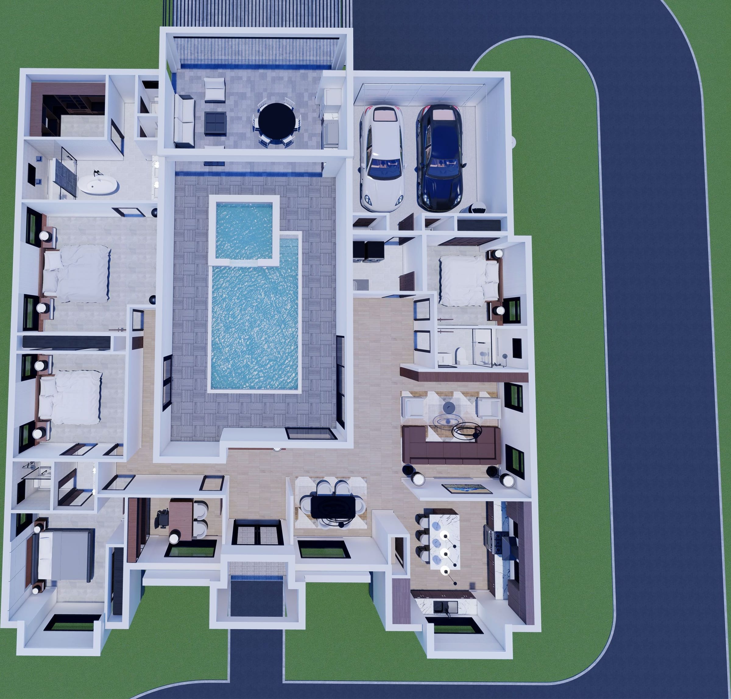 Hera 3D floor plan, top-down